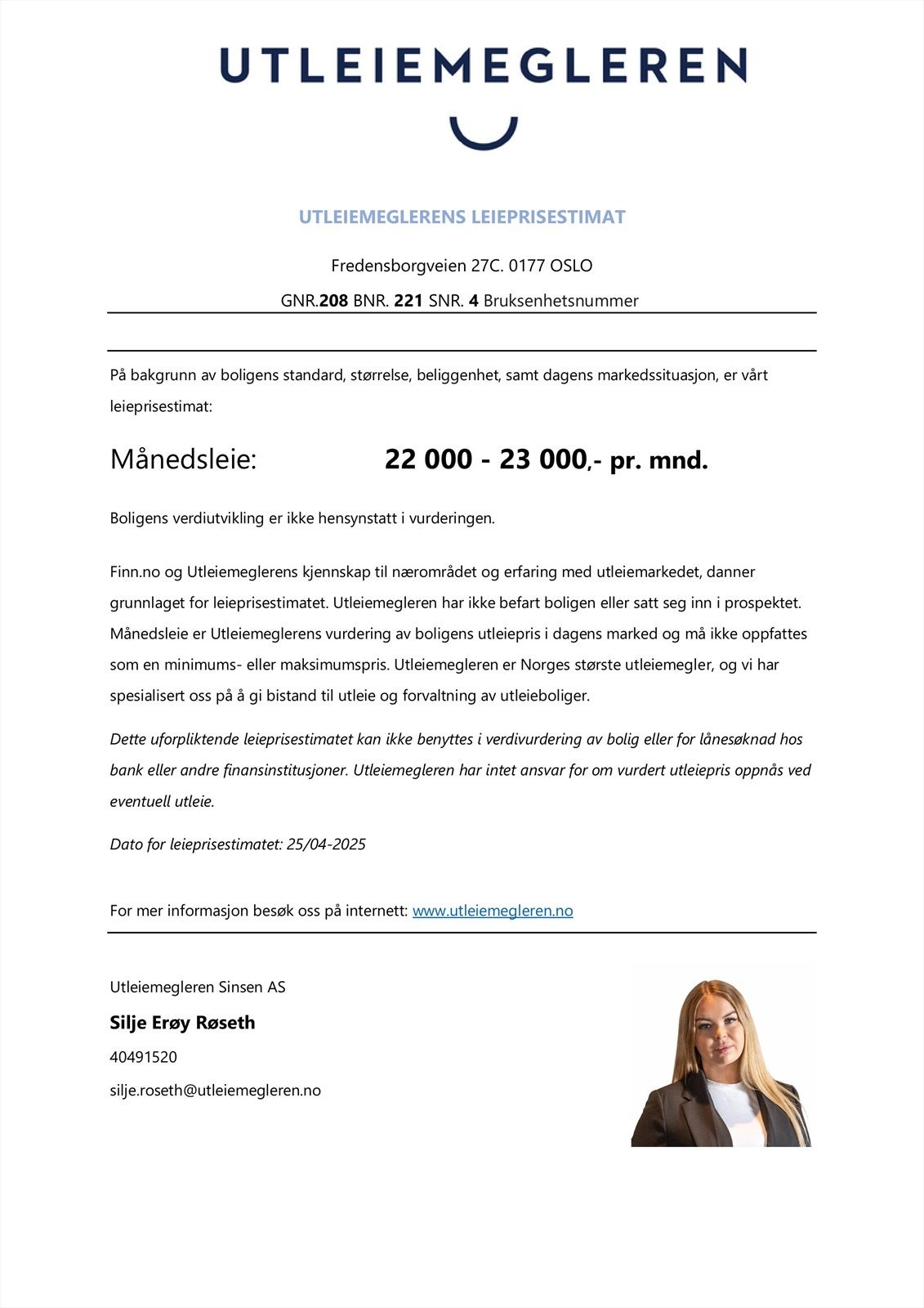 Utleievurdering. Galleribilde