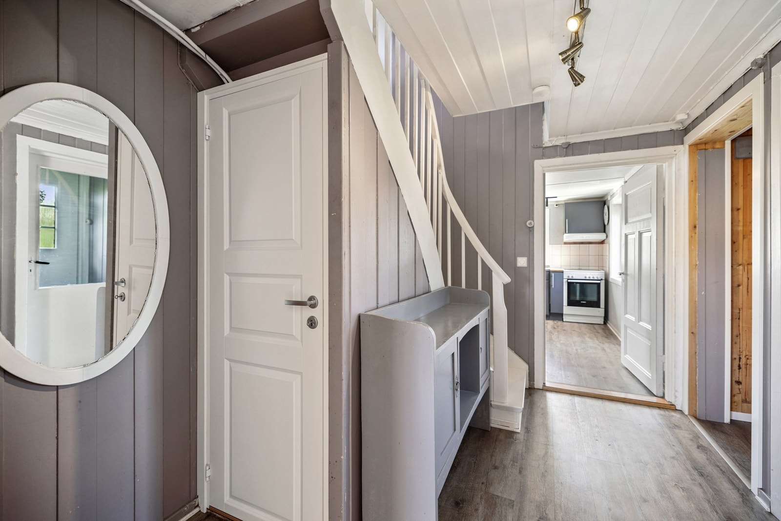 Praktisk plass for oppbevaring av yttertøy og sko i gangen. Galleribilde