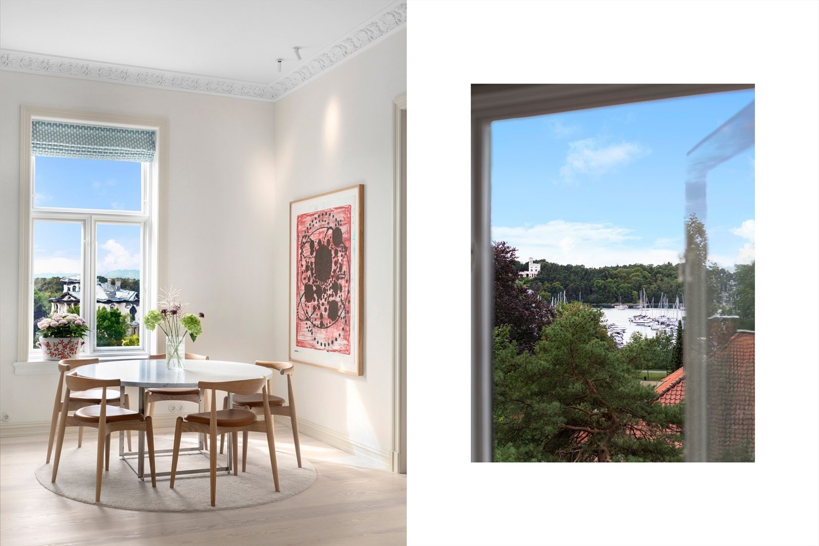 Takhøyden er målt til 3,25 m. Vinduer og dører er originale, men pent renovert for å bevare den opprinnelige stilen. Galleribilde