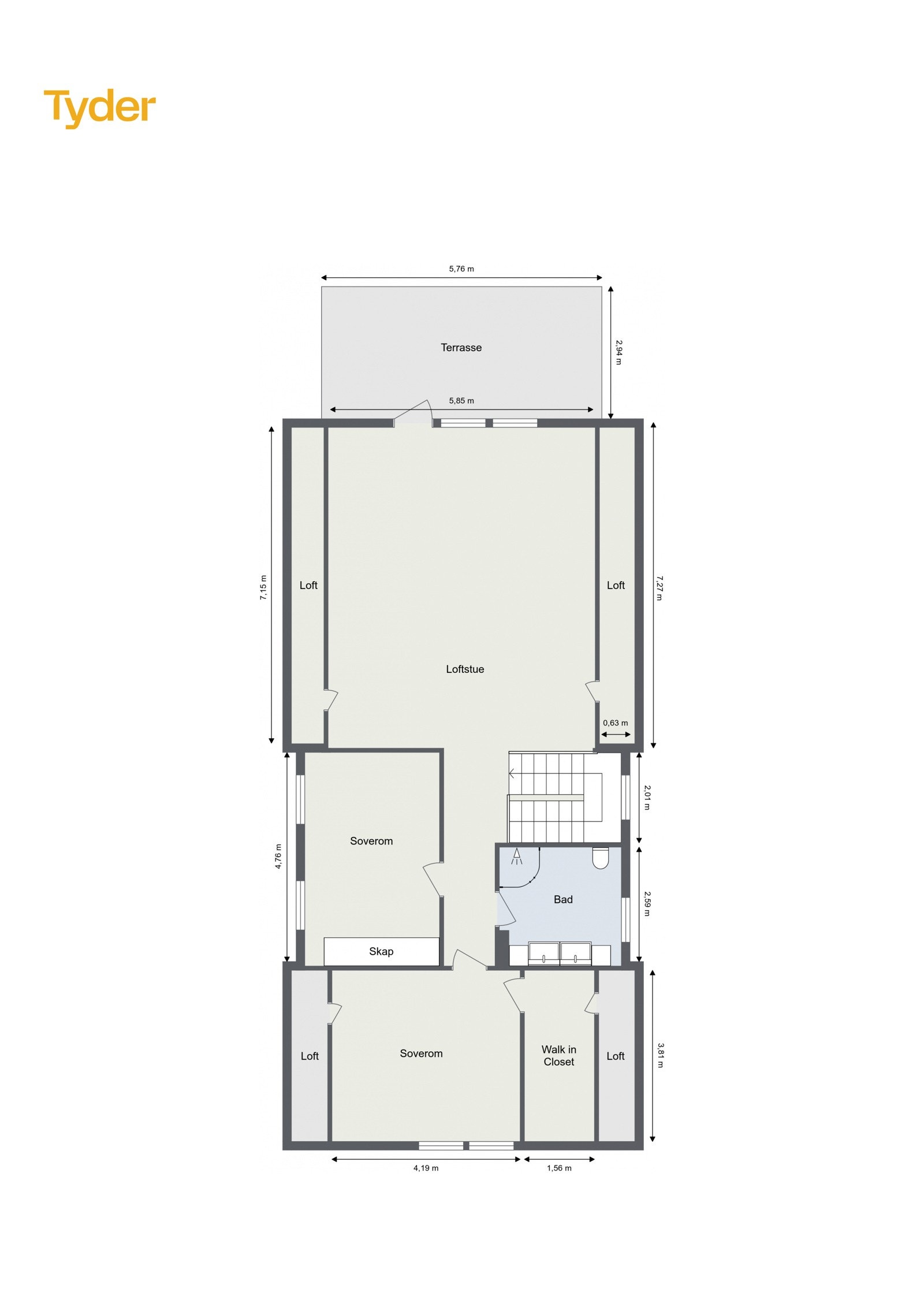 Planløsning 2. etasje Galleribilde