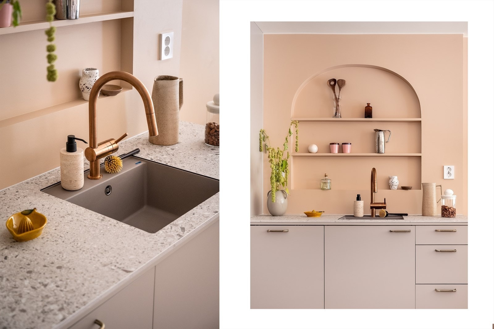 Detaljene på kjøkkenet er gjennomtenkte, og kombinasjonen av funksjon og stil gjør det til et rom man trives å oppholde seg i. Her er det naturlig å samles. Galleribilde