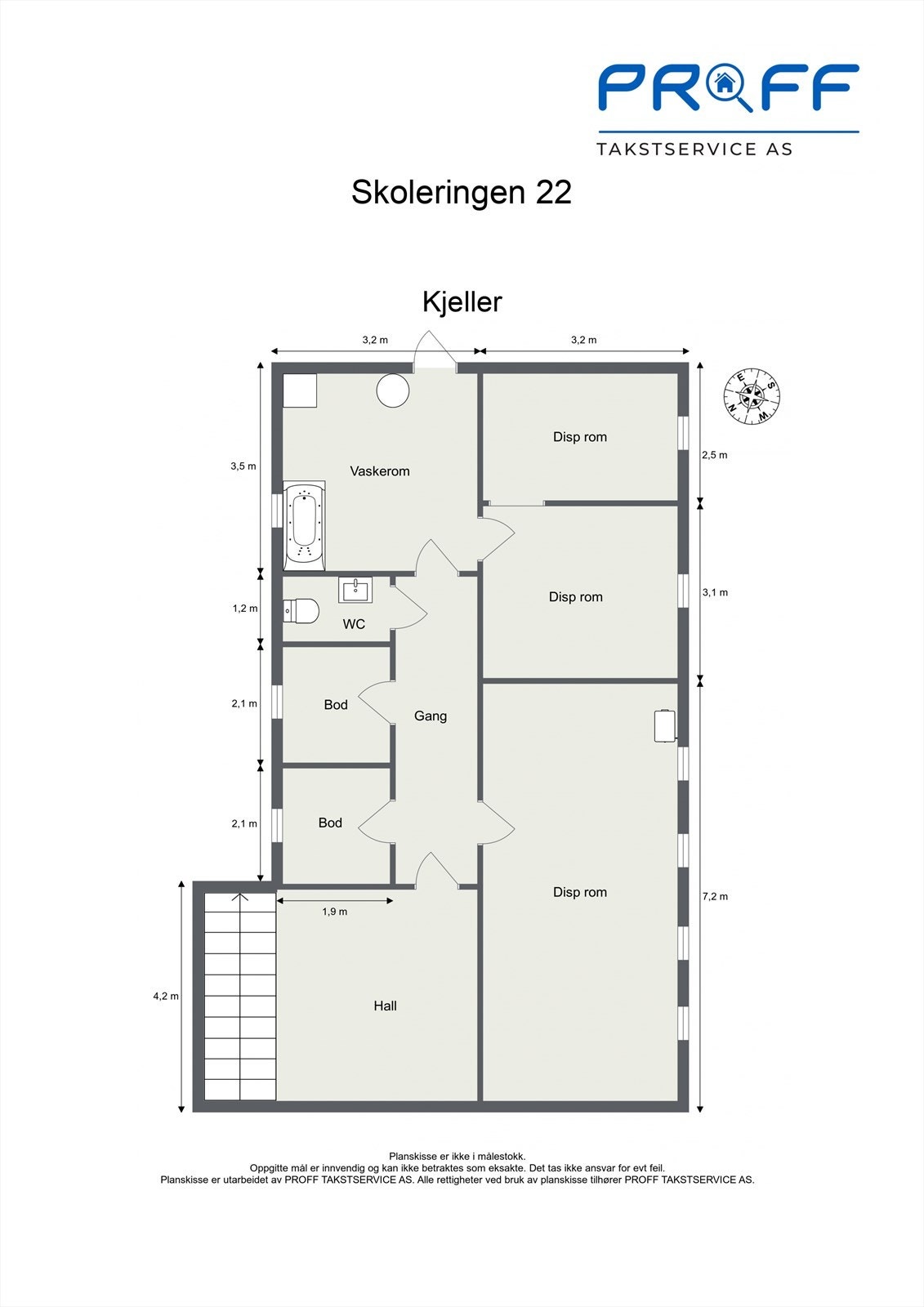 Plantegning kjeller. Galleribilde