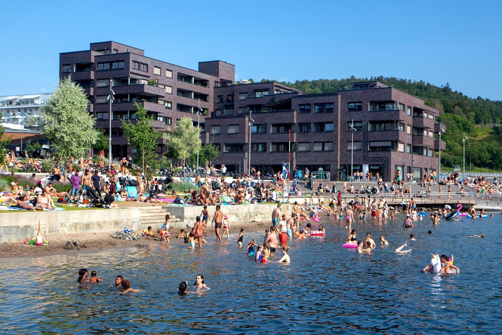 Sørenga byr på solfylte dager med gode bademuligheter Galleribilde