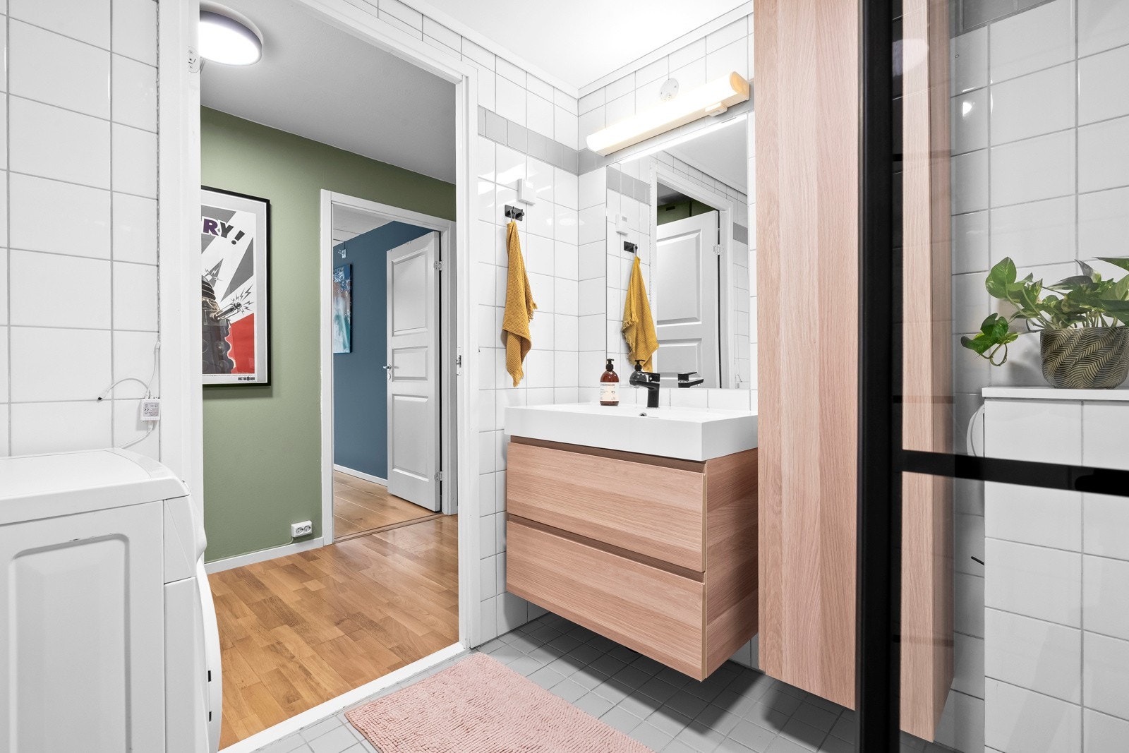 Det er opplegg for vaskemaskin. Galleribilde