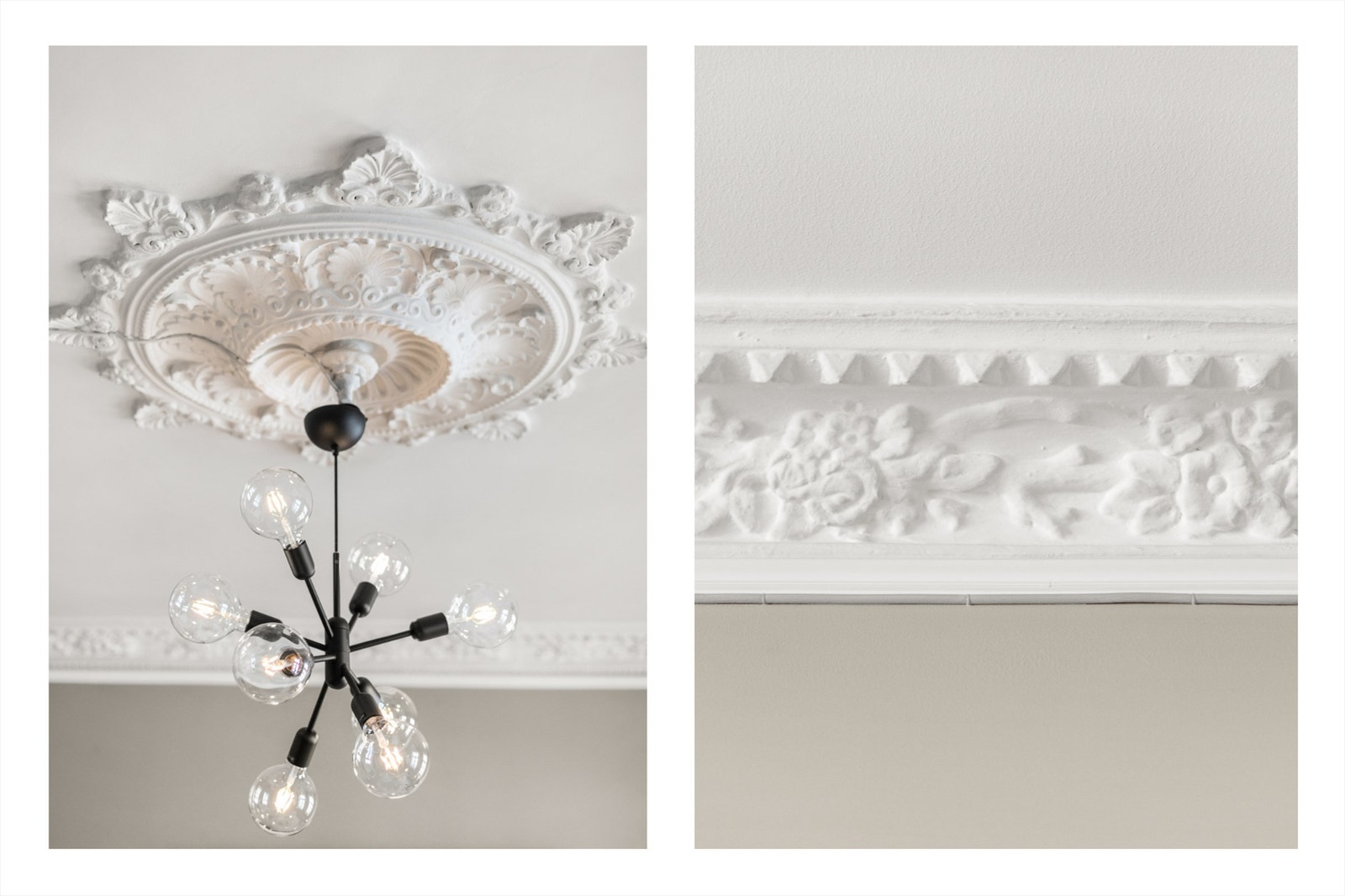 Leiligheten har klassiske detaljer og fasiliteter som original stukkatur, rosett, god takhøyde og doble fløydører. Galleribilde