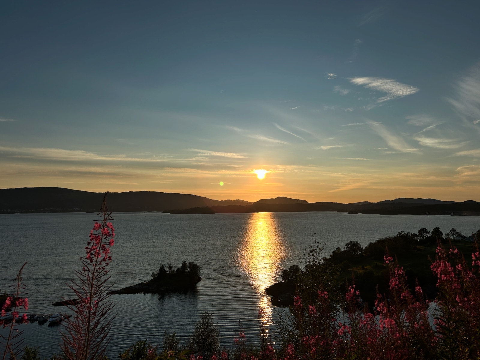 Utsikt i solnedgang Galleribilde