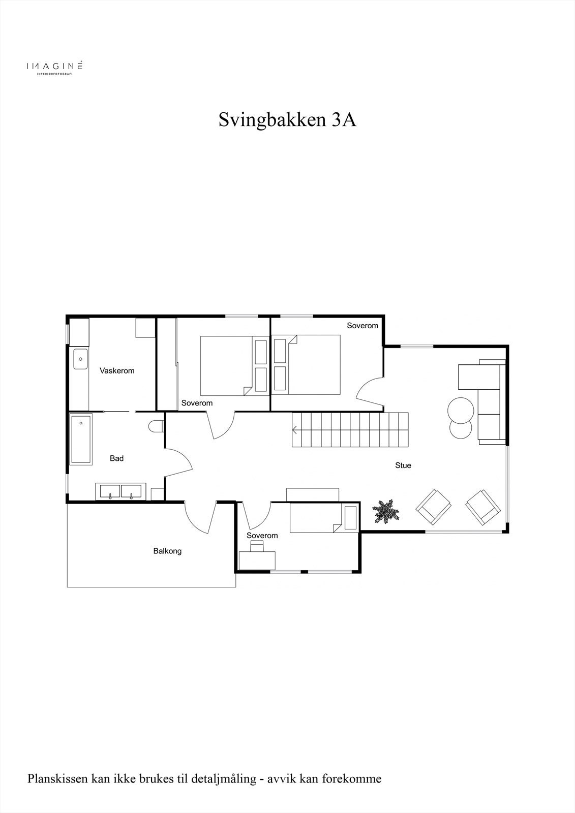 Svingbakken 3A - Plantegning 2D - Første etasje. Galleribilde