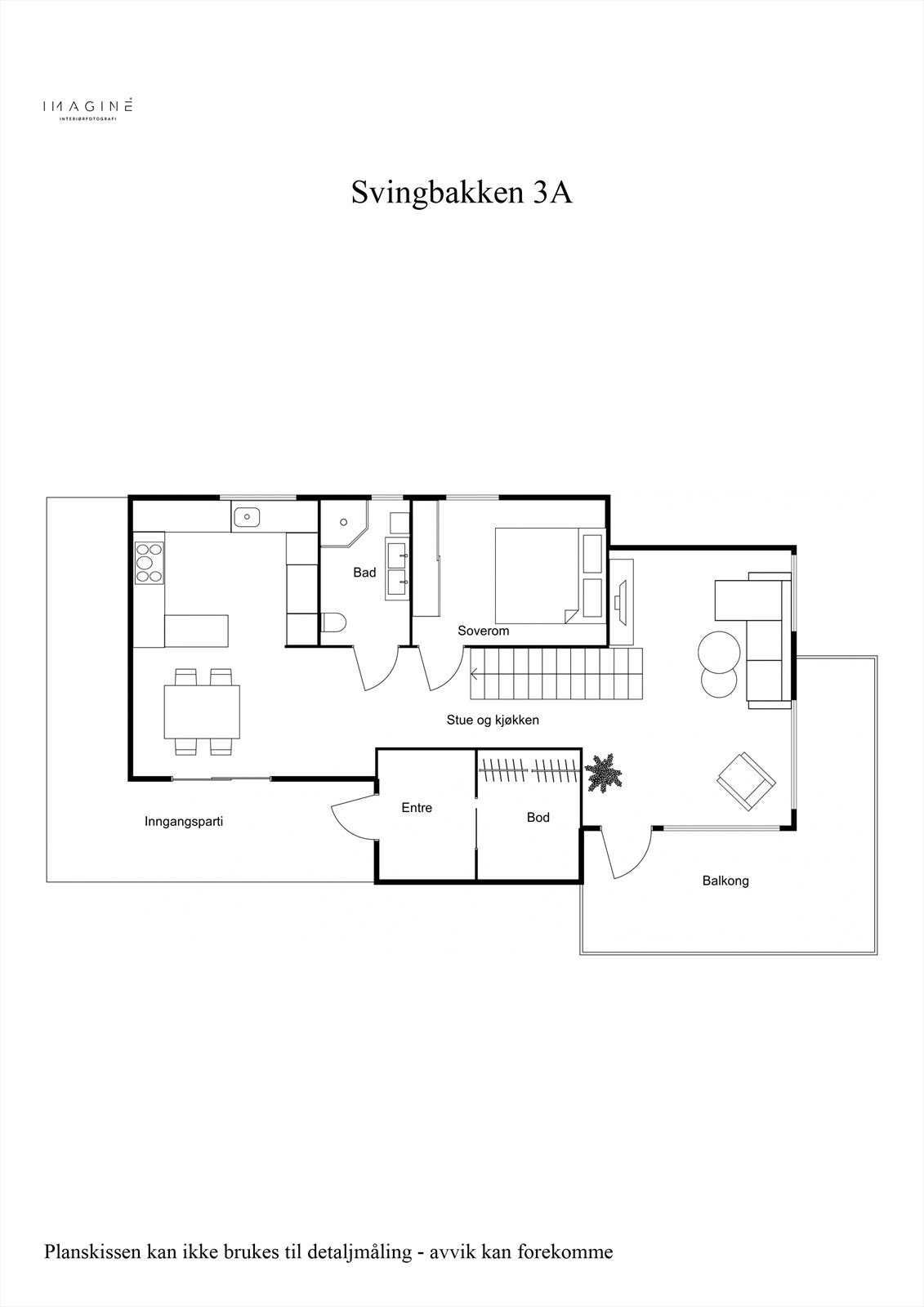 Svingbakken 3A - Plantegning 2D - Første etasje. Galleribilde