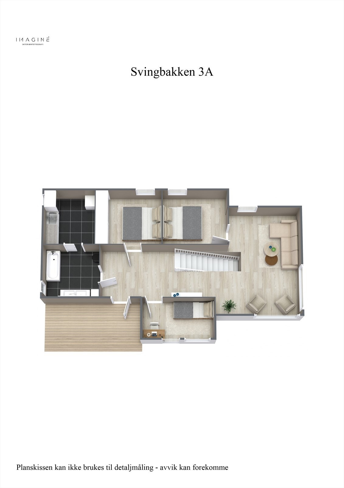 Svingbakken 3A - Plantegning 3D - Andre etasje. Galleribilde