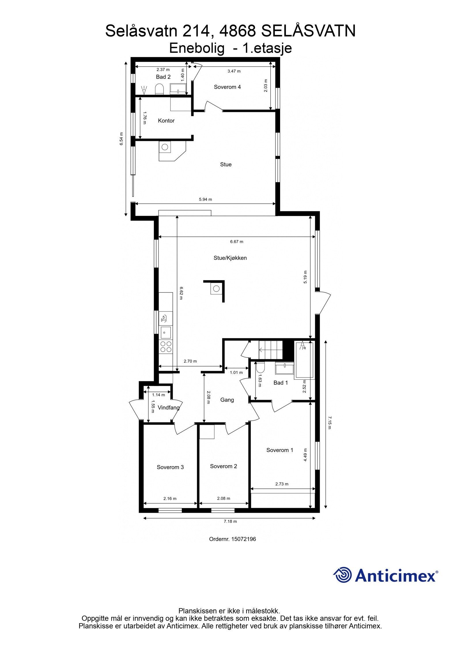 Plantegning 1.etasje Galleribilde