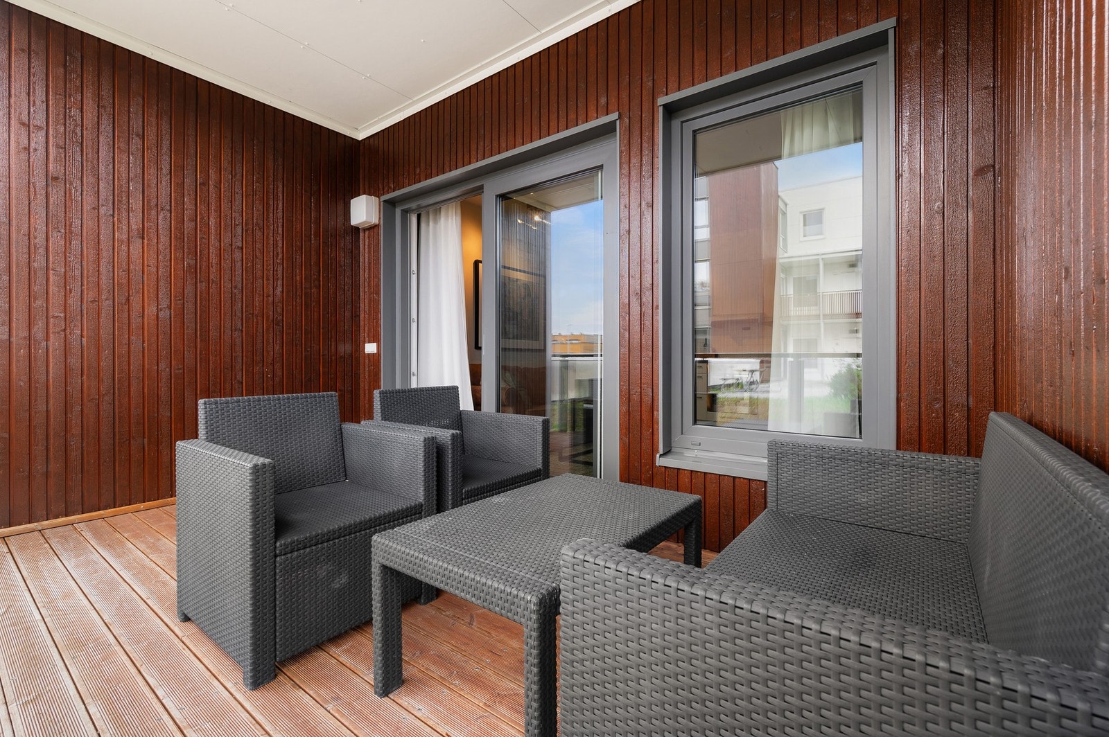 Terrassen er på 9,6 kvm. Galleribilde