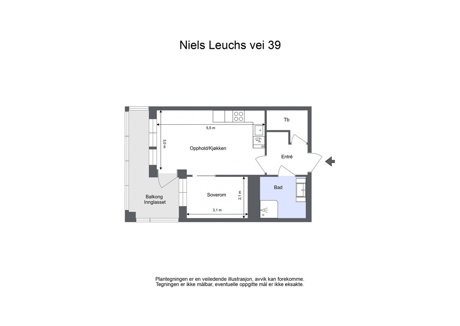 Leiligheten har fin planløsning Galleribilde