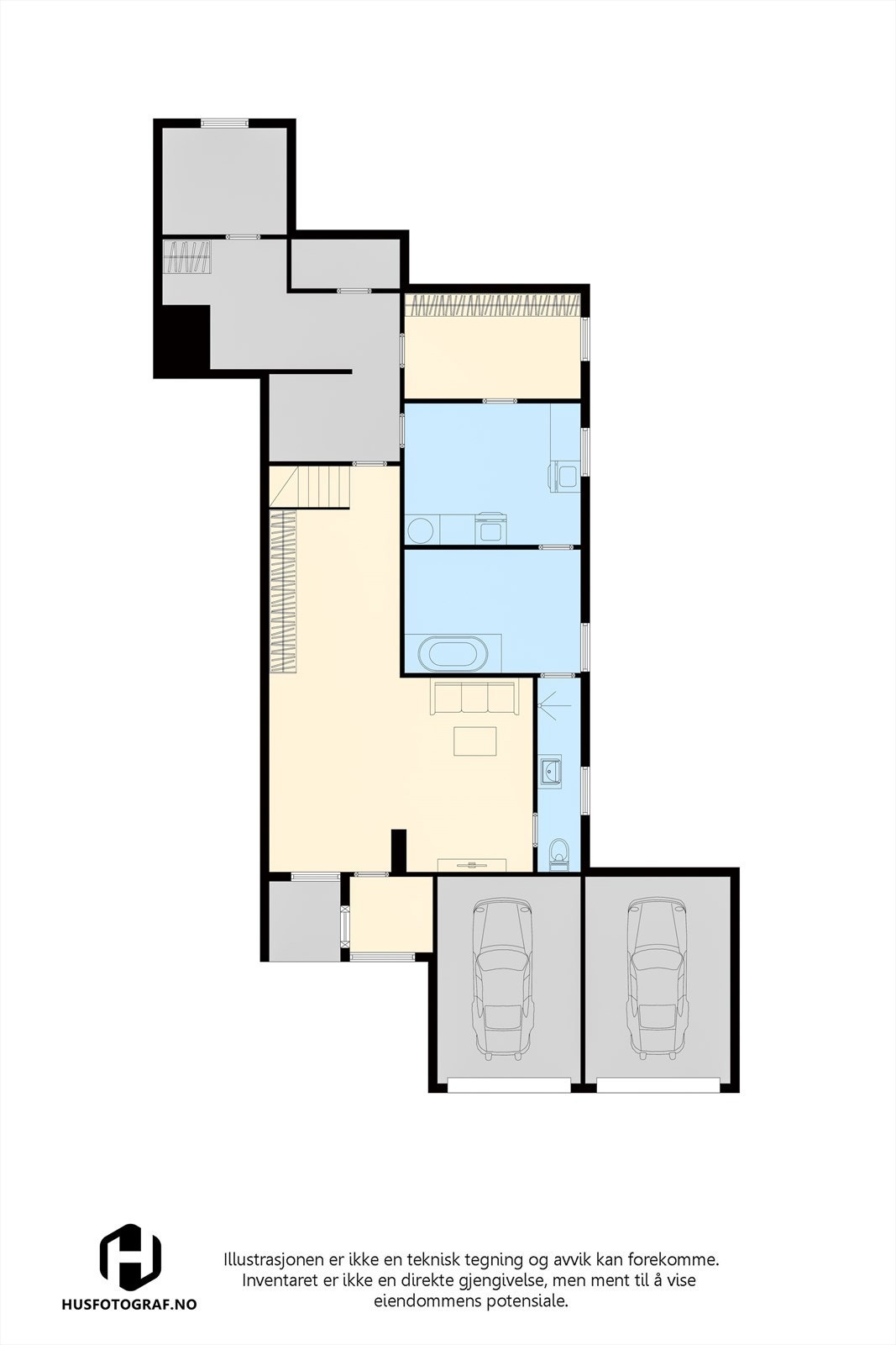 Plantegning u. etg. Galleribilde