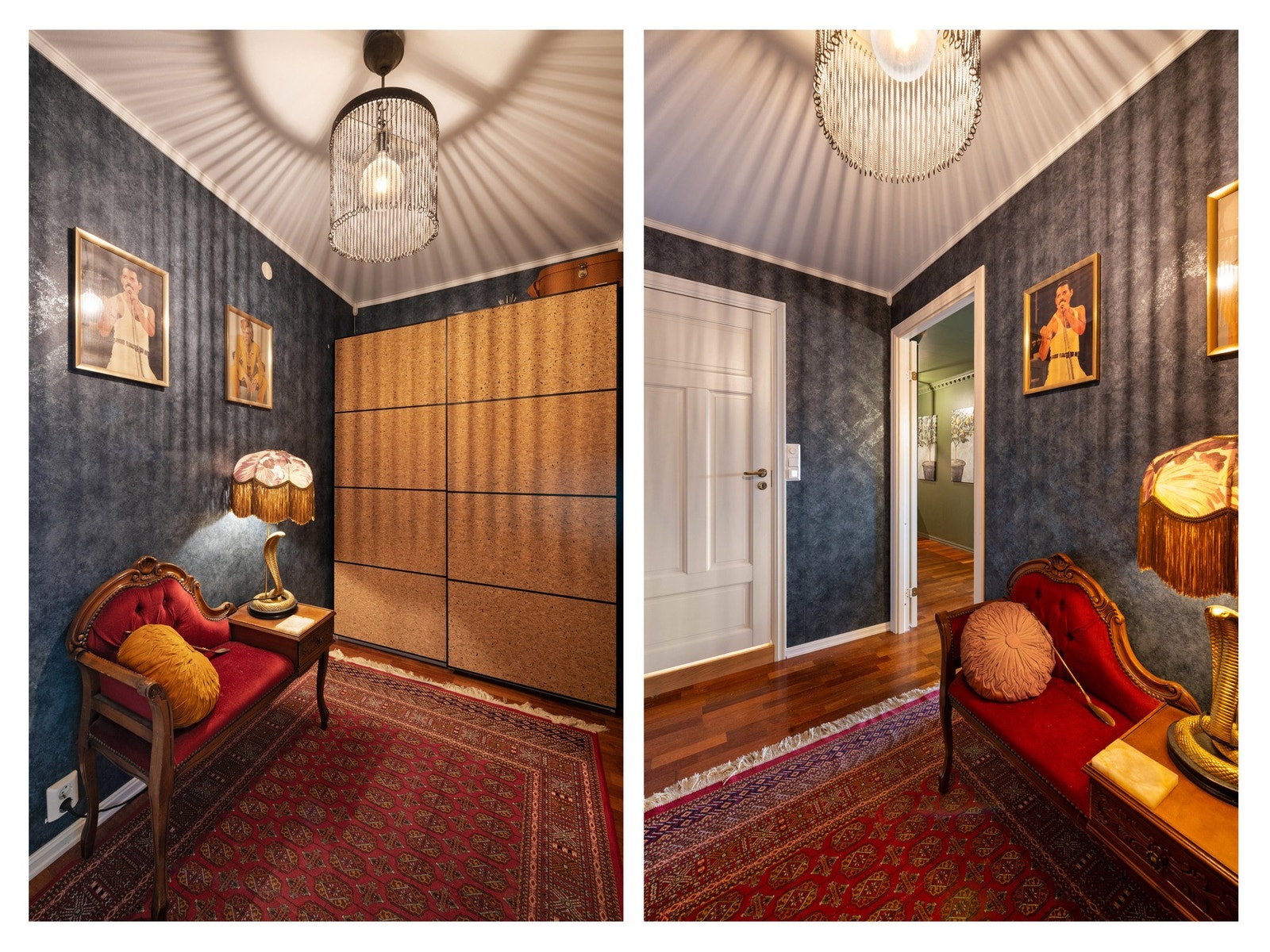 Velkommen inn til en koselig leilighet. Entreen er ca. 5,6 m² og har romslig skyvedørsgarderobe. Tapetserte vegger og Merbau parkettgulv. Galleribilde