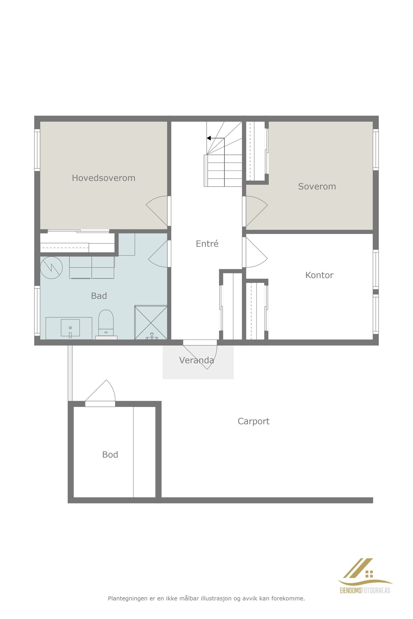 Plantegning 1. etasje Galleribilde