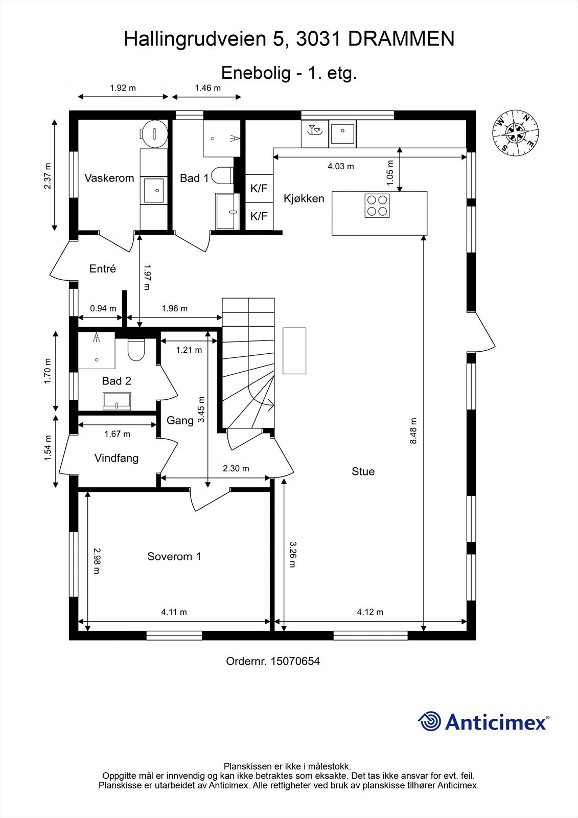 Plantegning - 1. etg. Galleribilde