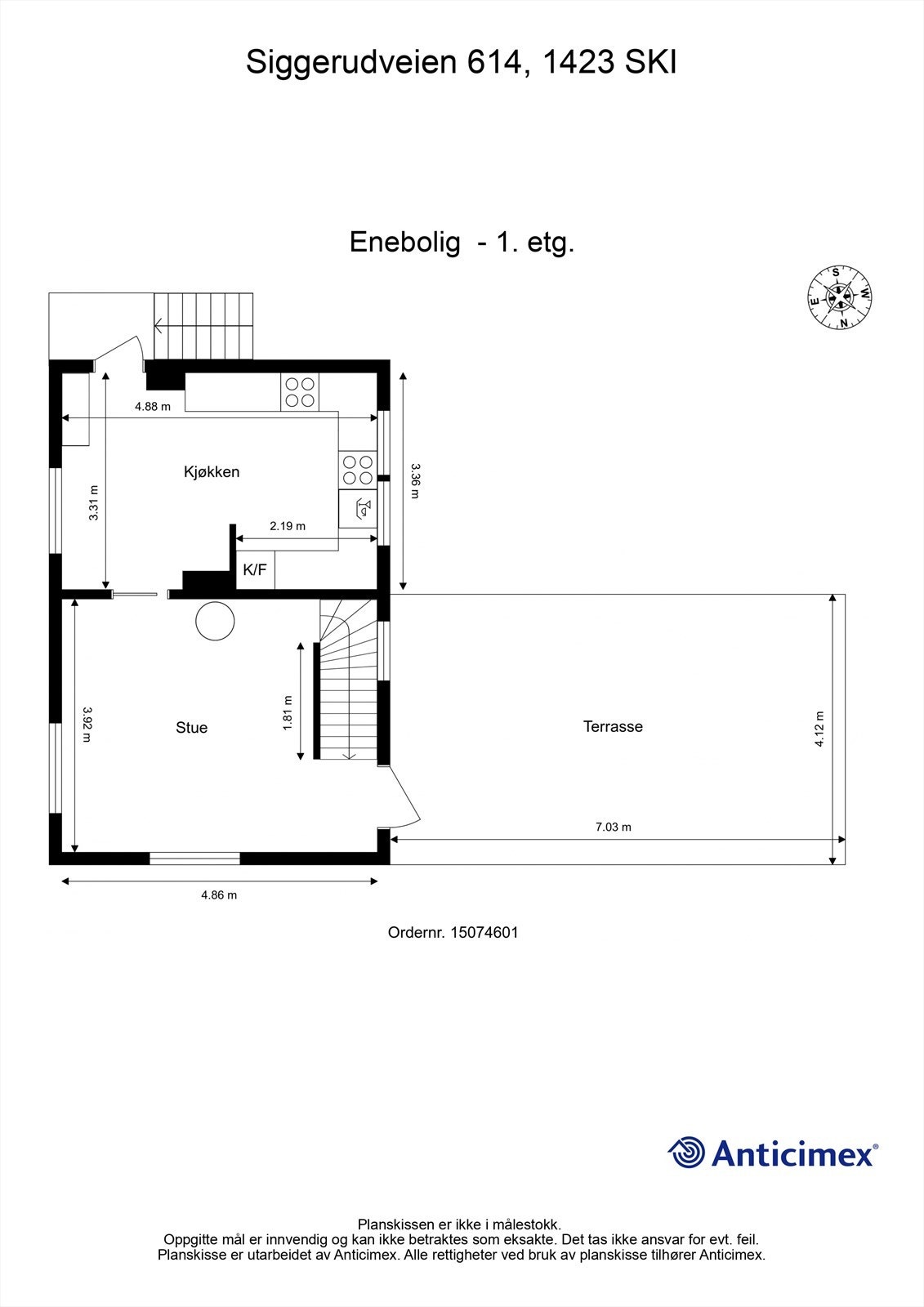 Plantegning-Enebolig - 1. etasje Galleribilde