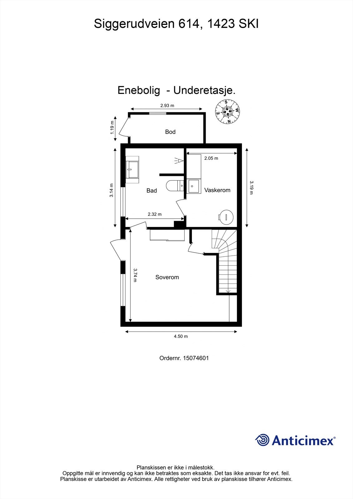Plantegning-Enebolig - U. etasje Galleribilde