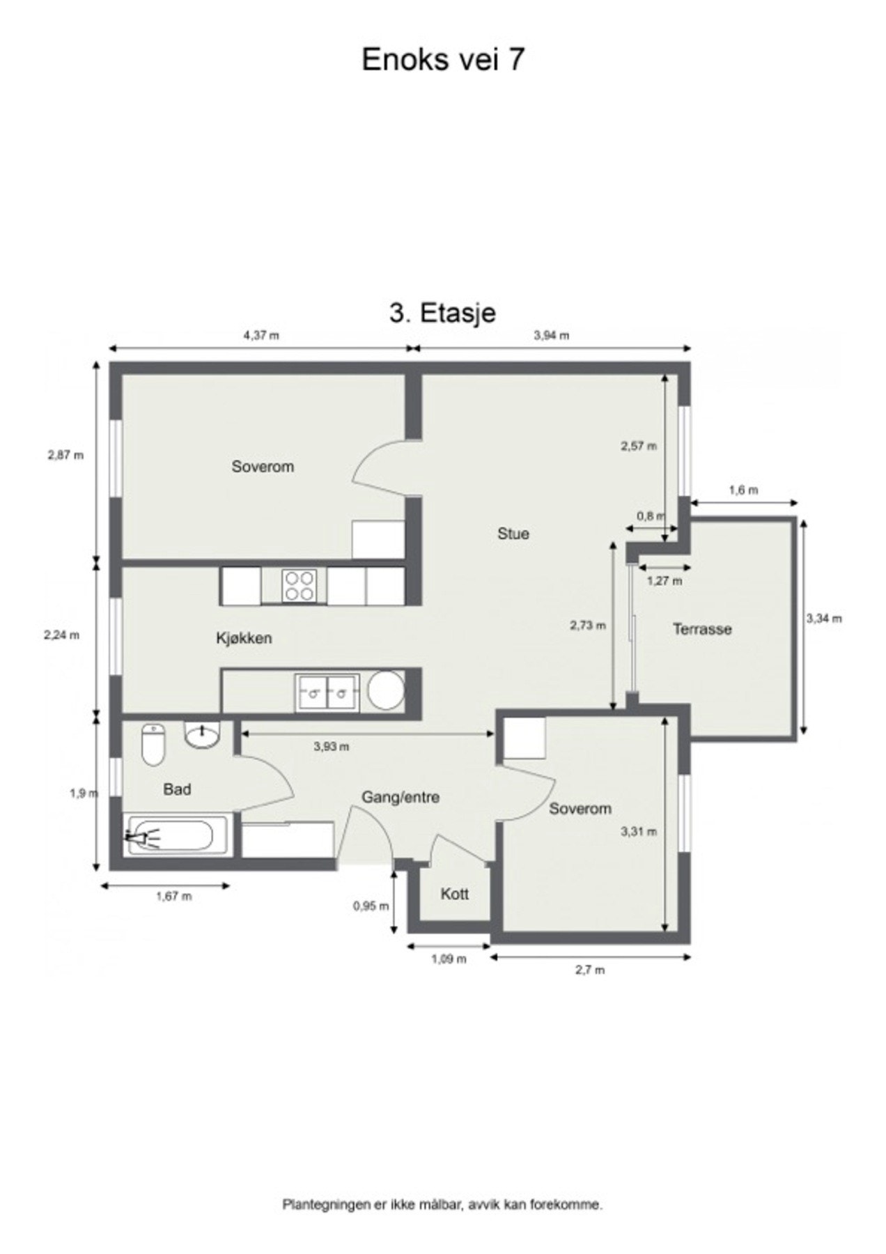 Plantegning 3.etg. Galleribilde
