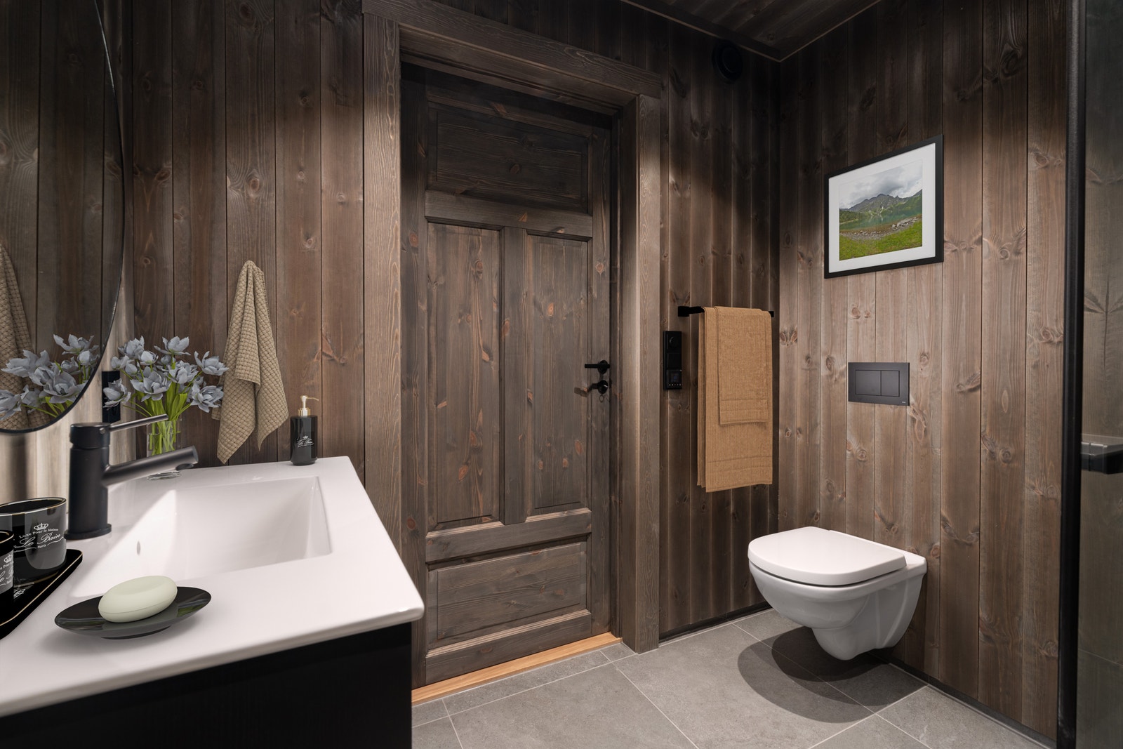 Flislagt gulv med varme Galleribilde