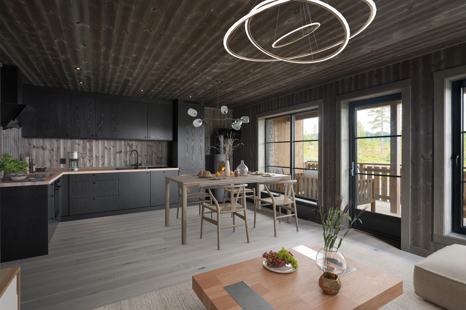 Store vindusflater som slipper inn rikelig med lys Galleribilde