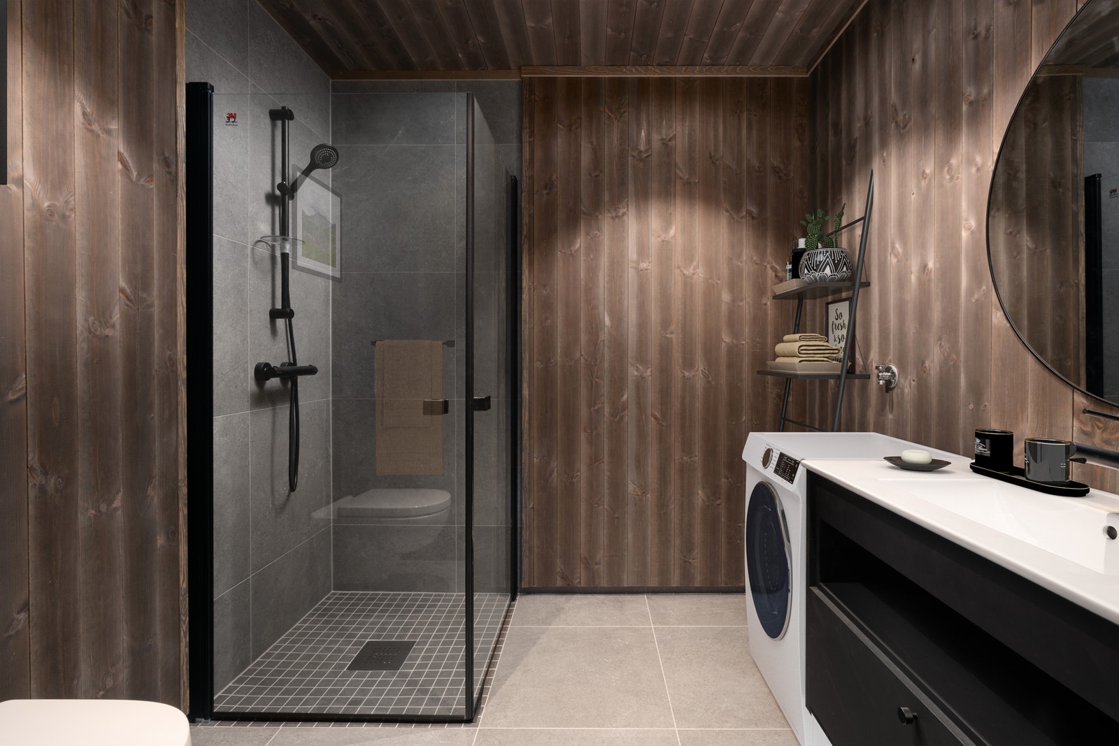 Delikat og tidløs baderom Galleribilde