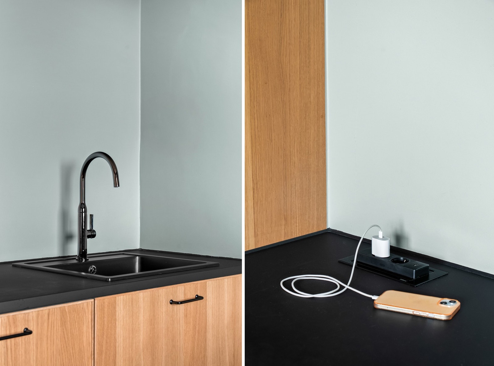 Kjøkkenet er godt utstyrt med integrerte hvitevarer, pop-up stikkontakt og nedfelt oppvaskkum i kompositt. Galleribilde