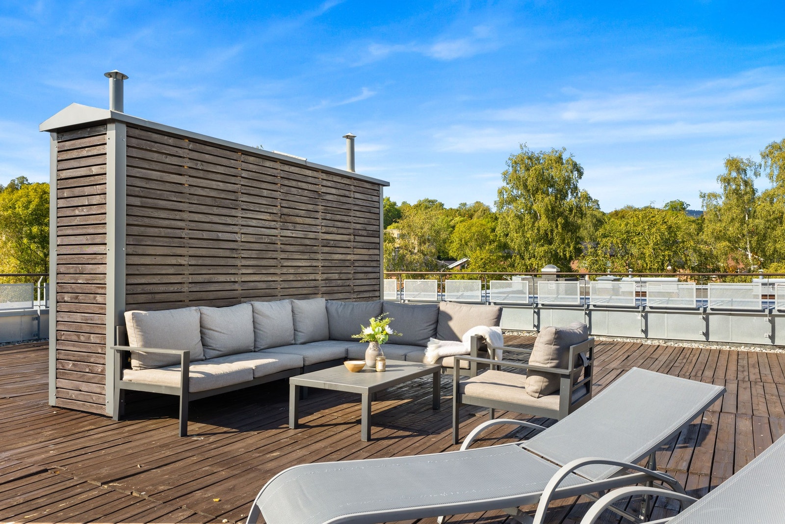 Det er også en felles takterrasse som kan nytes året rundt. Galleribilde