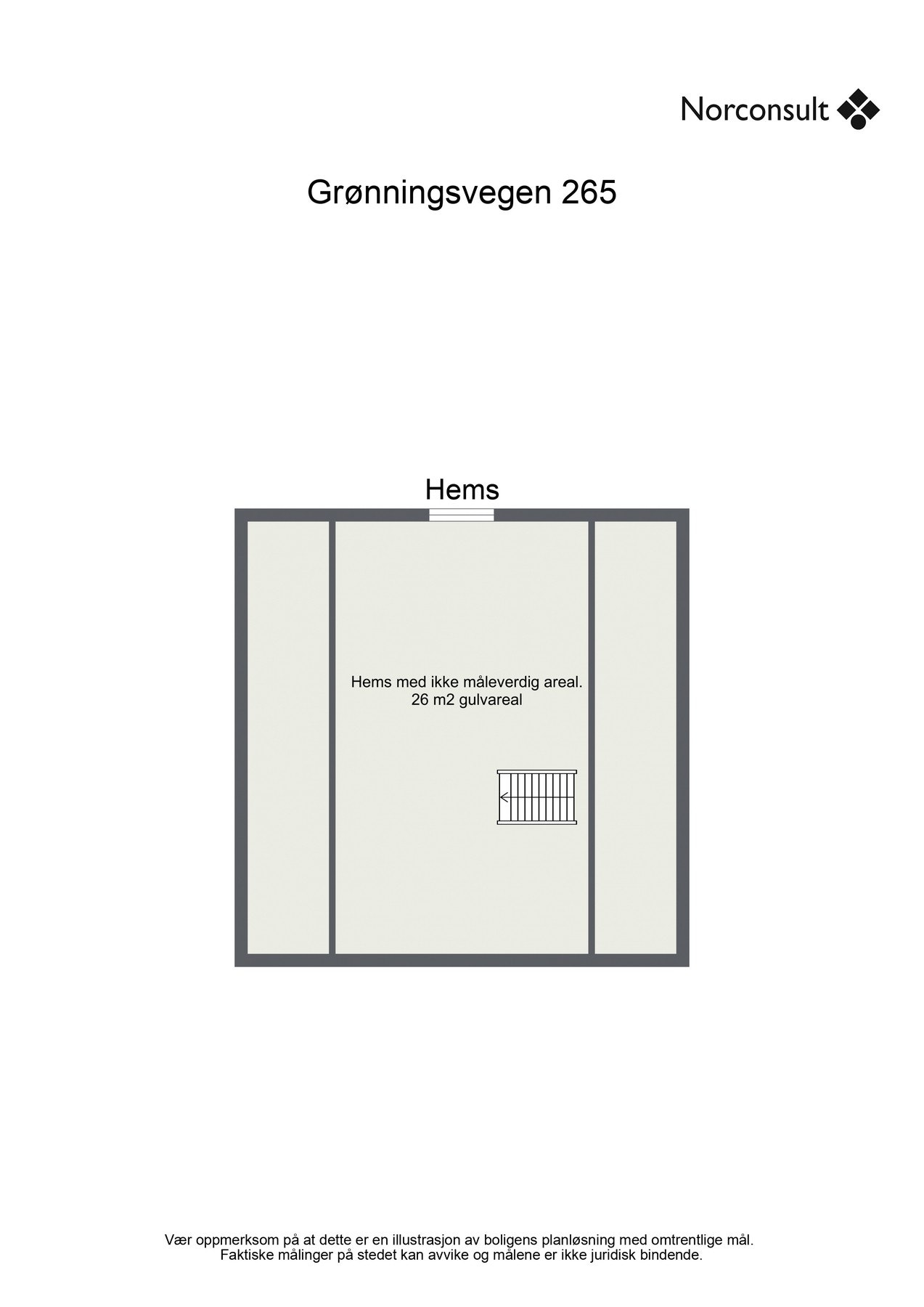 Planskisse hems. Galleribilde