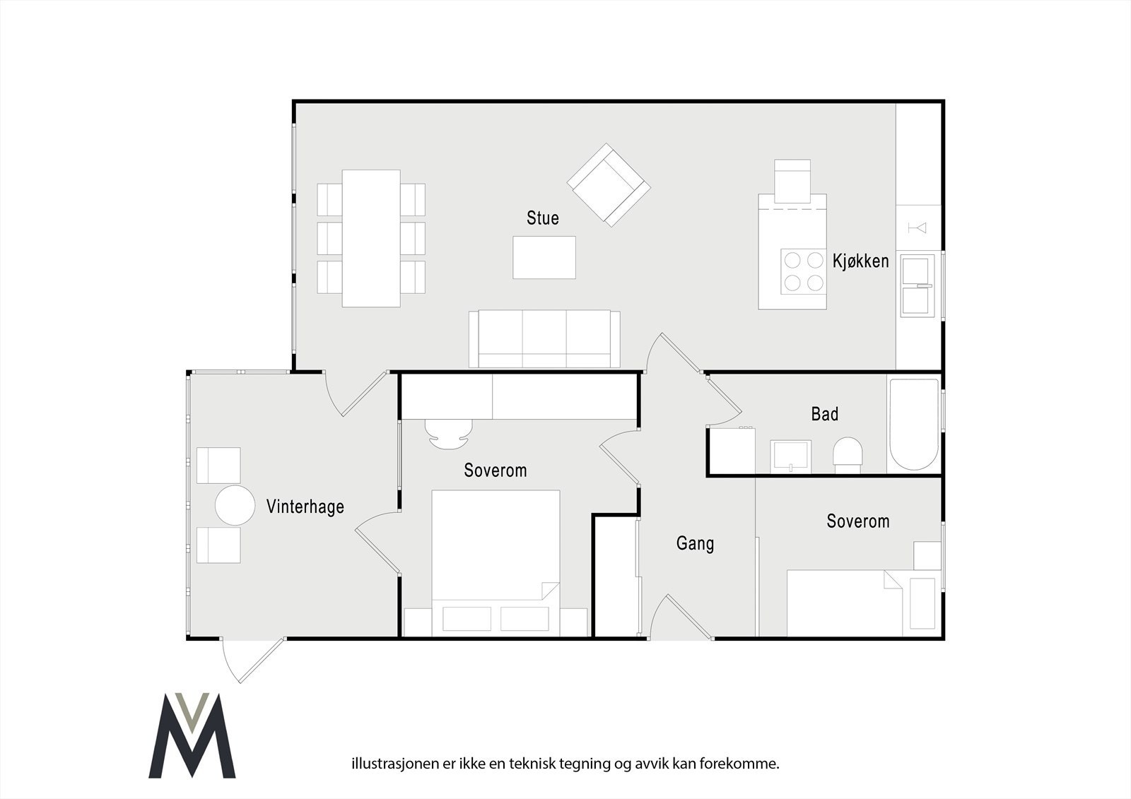 Planskisse 2D - 1. etasje Galleribilde