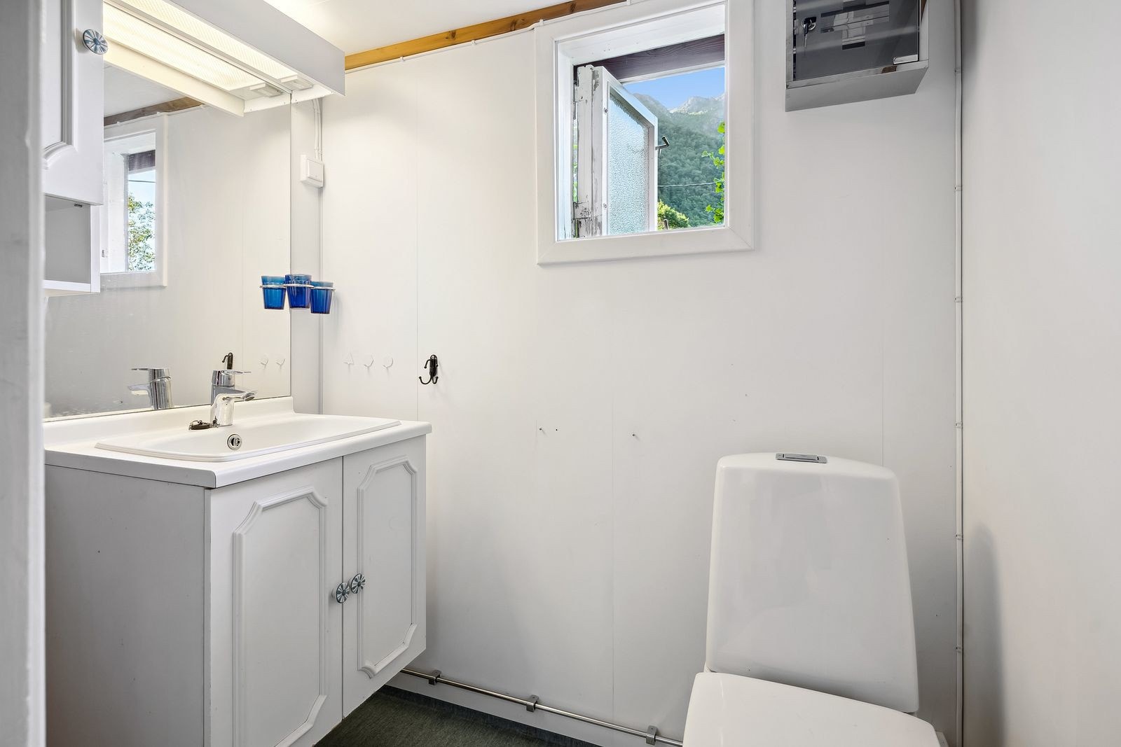 Hytta er nylig koblet til felles avløpsanlegg og har derfor nytt vannklosett. Galleribilde