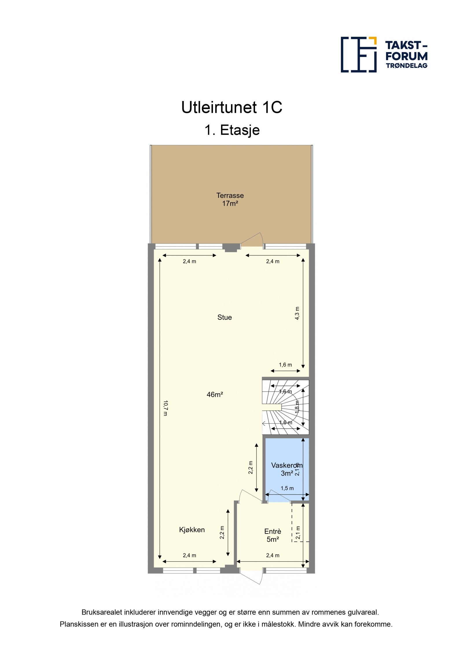 Planskisse fra takstmann 1. etg. Galleribilde