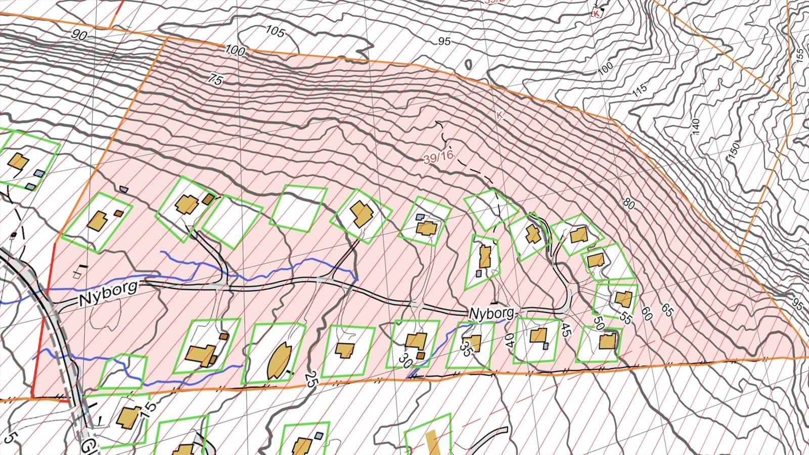 Kartskisse over feltet Galleribilde