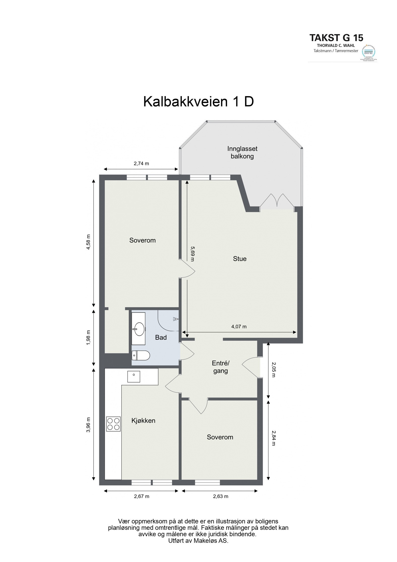 Romslig og gjennomgående 3 roms med 9 kvm innglasset balkong. Galleribilde