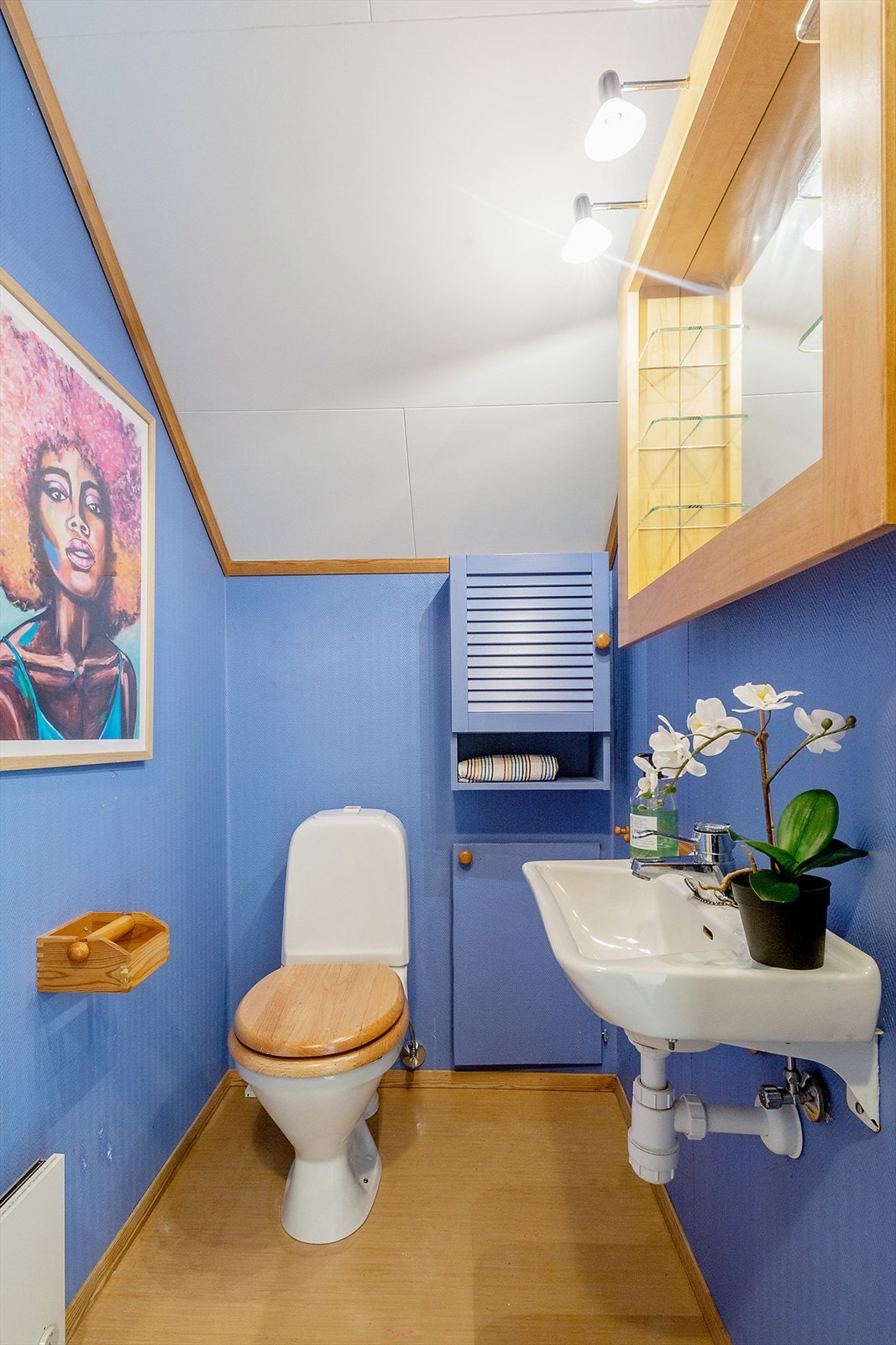 Totalt inneholder huset tre toalett - Dette separate toalettrommet er praktisk plassert like innenfor hovedinngangsdøren. Galleribilde