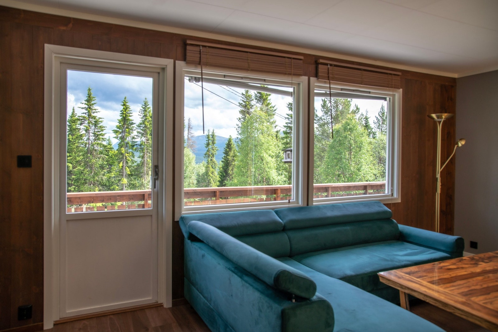 Utsikt fra stue og utgang til terrasse mot sør. Galleribilde