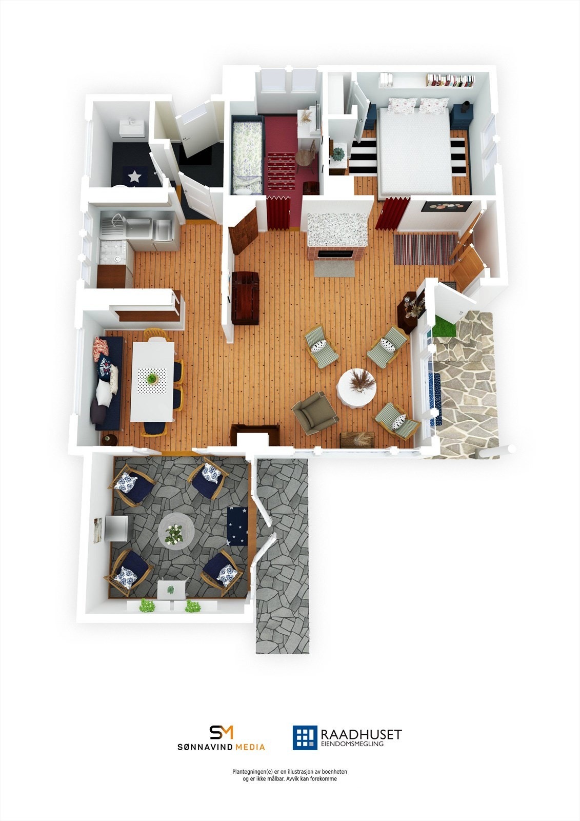 3D Plantegning Galleribilde