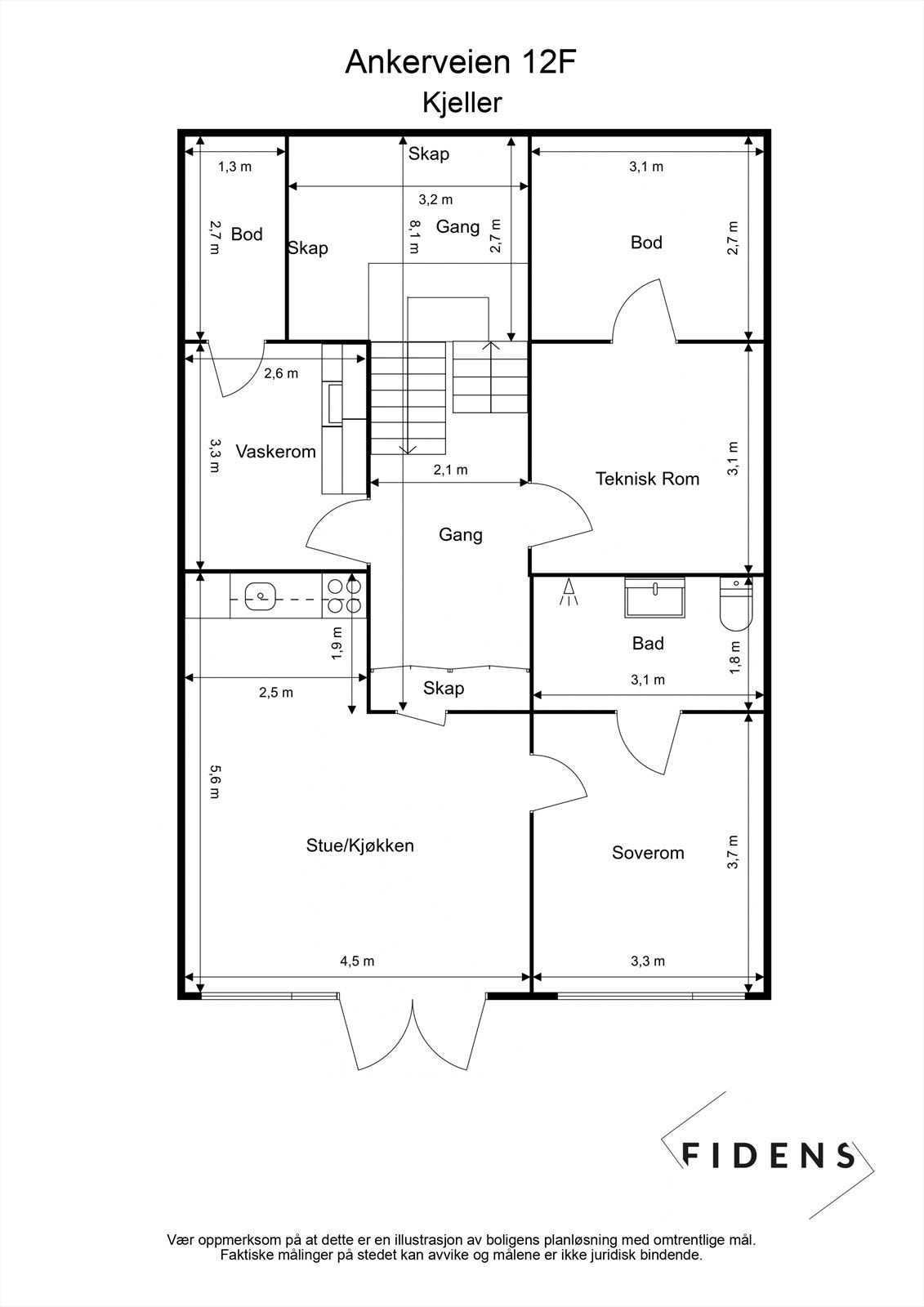 Plantegning kjeller Galleribilde