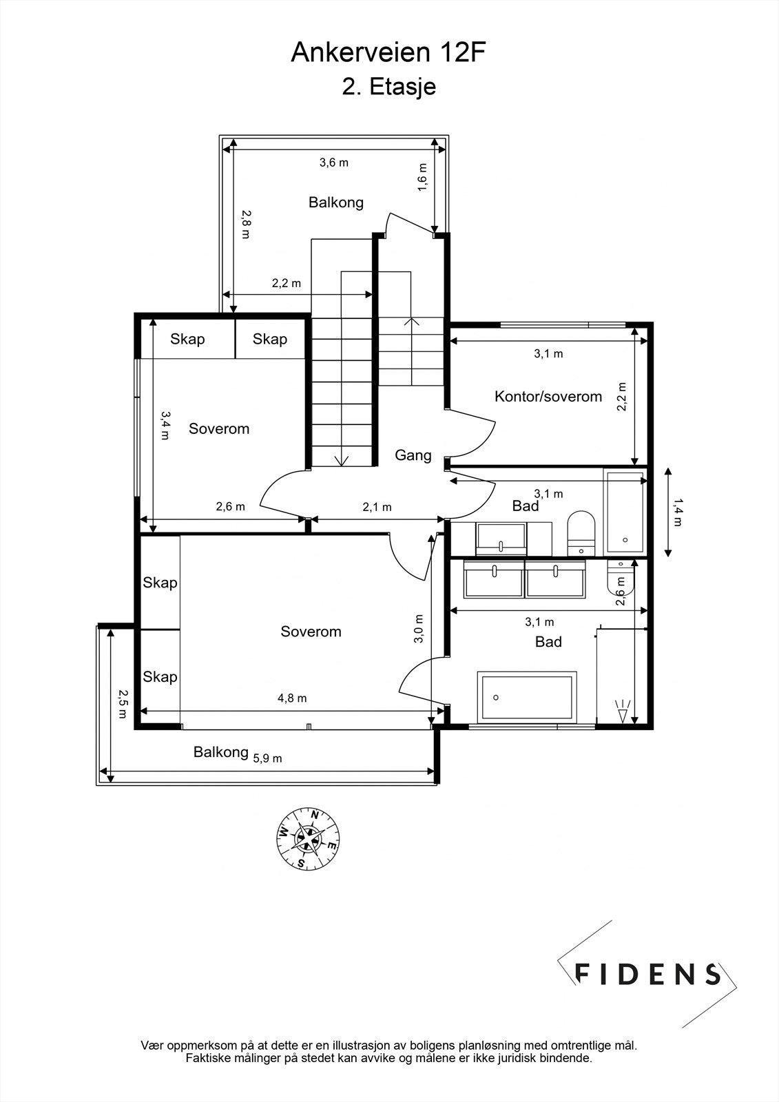 Plantegning 2. etasje Galleribilde