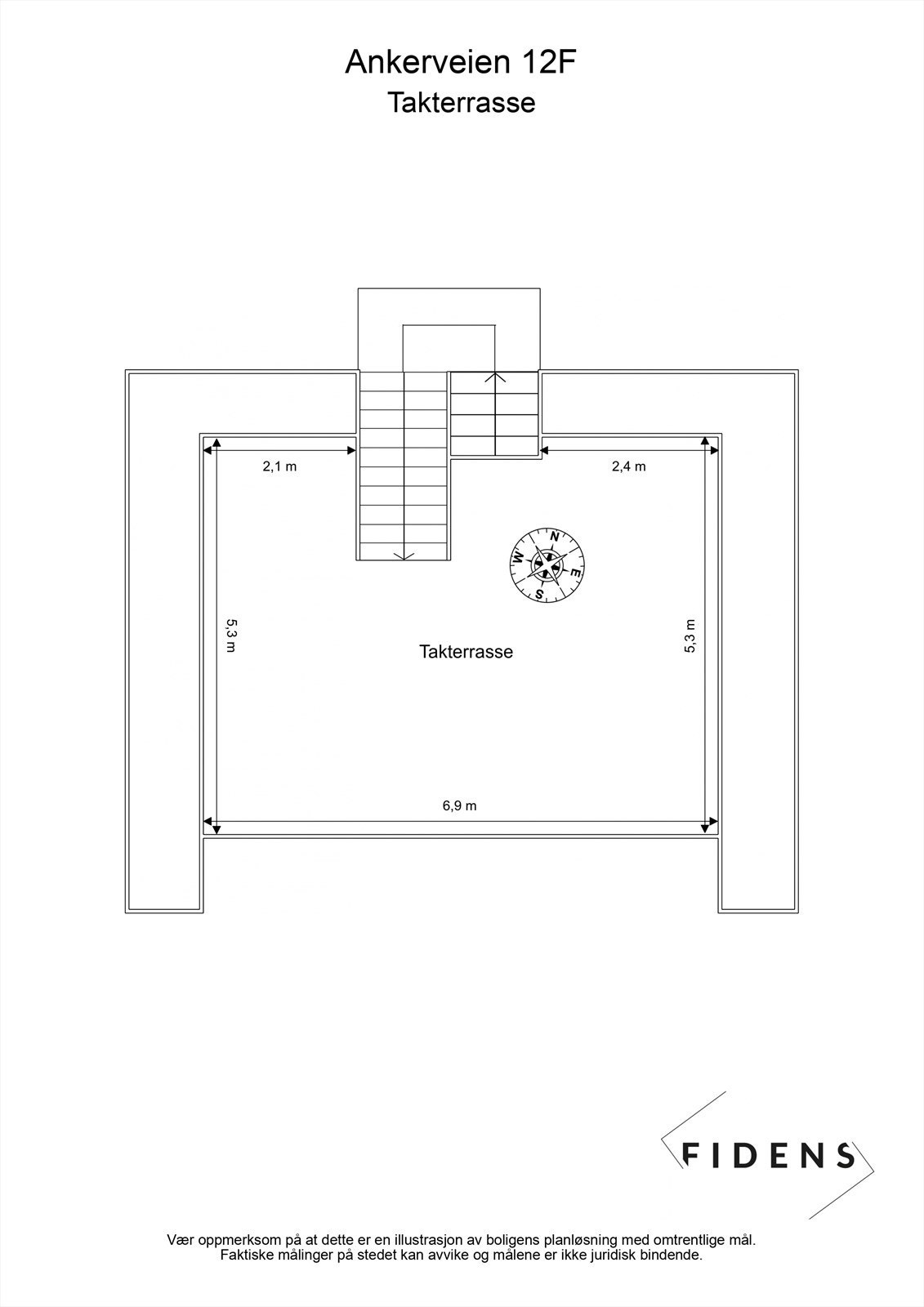 Plantegning takterrasse Galleribilde