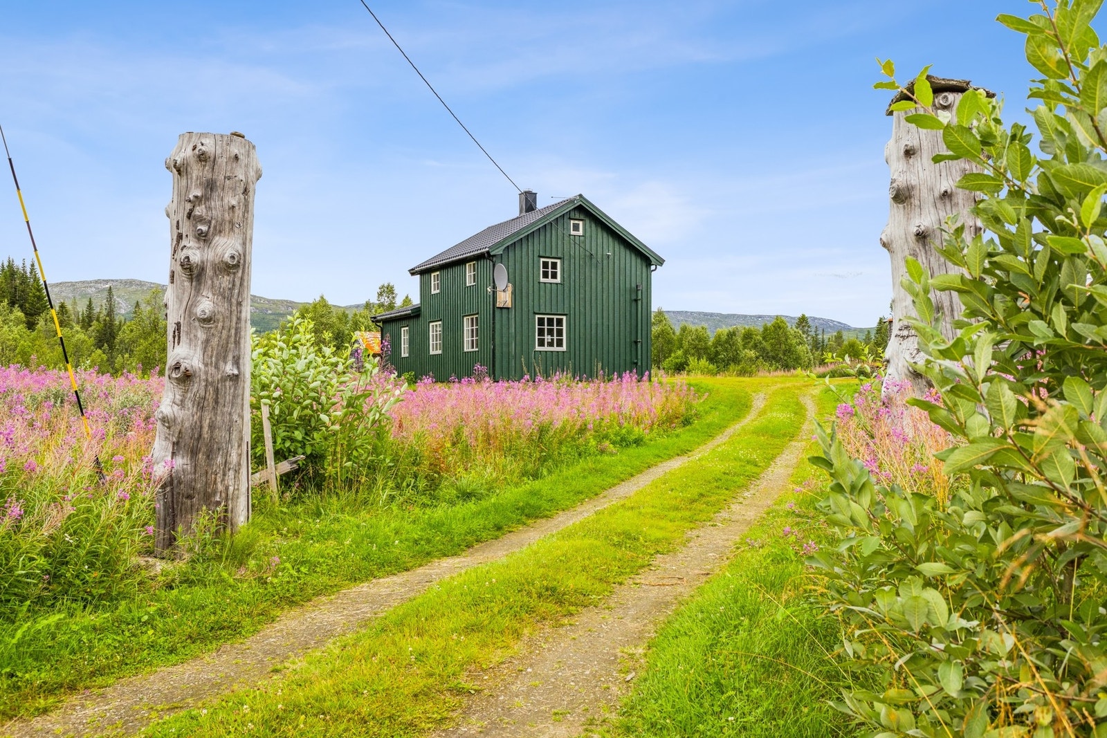 Velkommen til Haustreisvegen 120! Sjarmerende våningshus fra ca. 1930, omgitt av vakker natur og store utearealer. Galleribilde