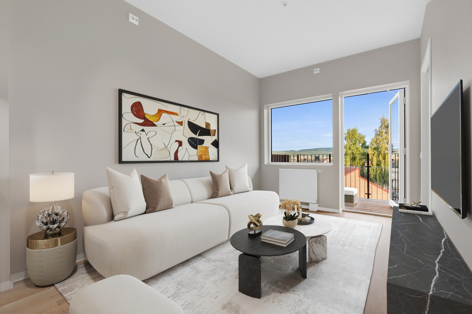 En lys og moderne 2-roms leilighet i populære Byvy - perfekt for deg som ønsker en smart og effektiv bolig med nærhet til både byliv og natur. Galleribilde