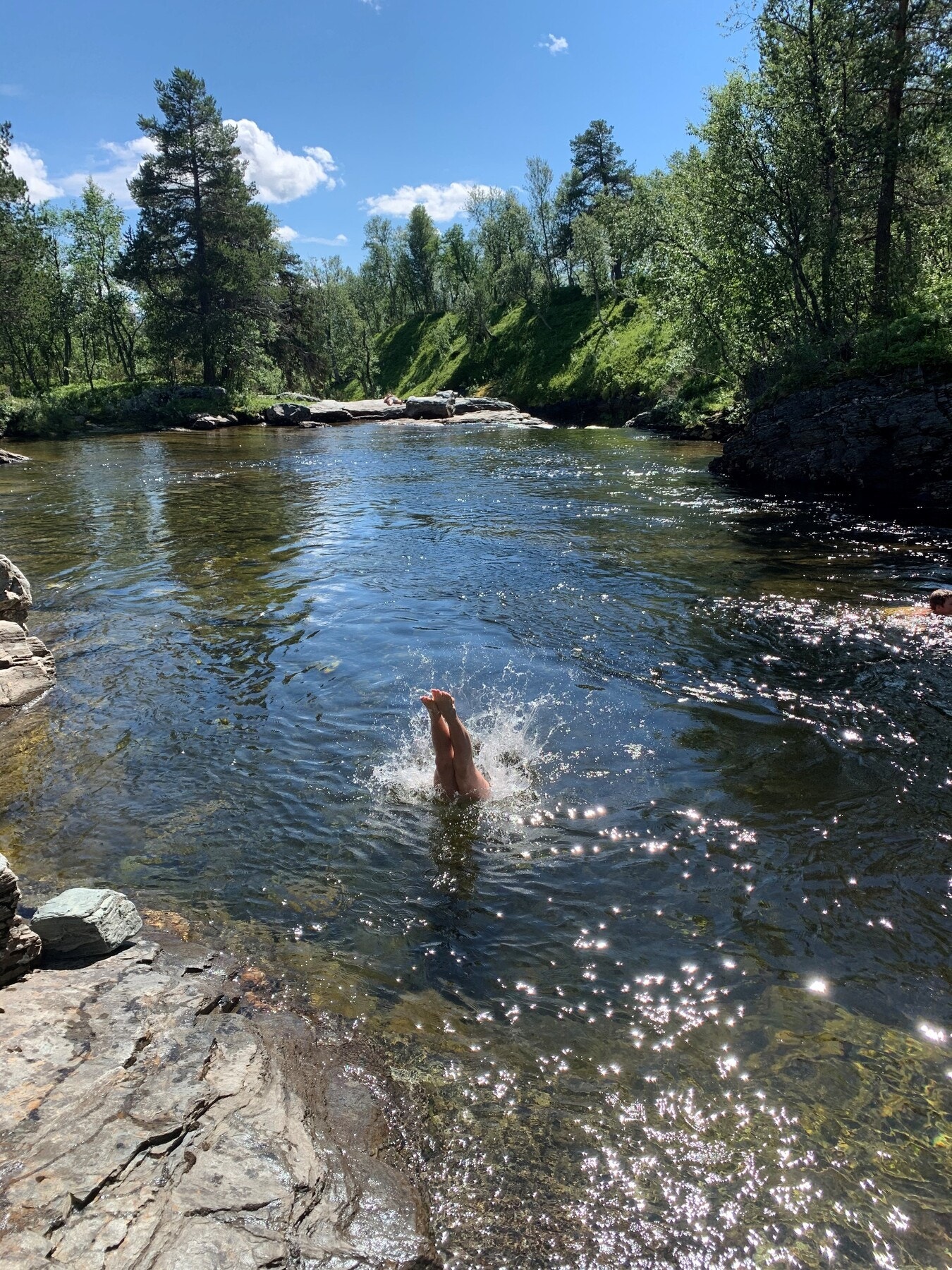 Ved munningen av Minnilla har man flere flotte badekulper som kan benyttes på varme sommerdager. Galleribilde