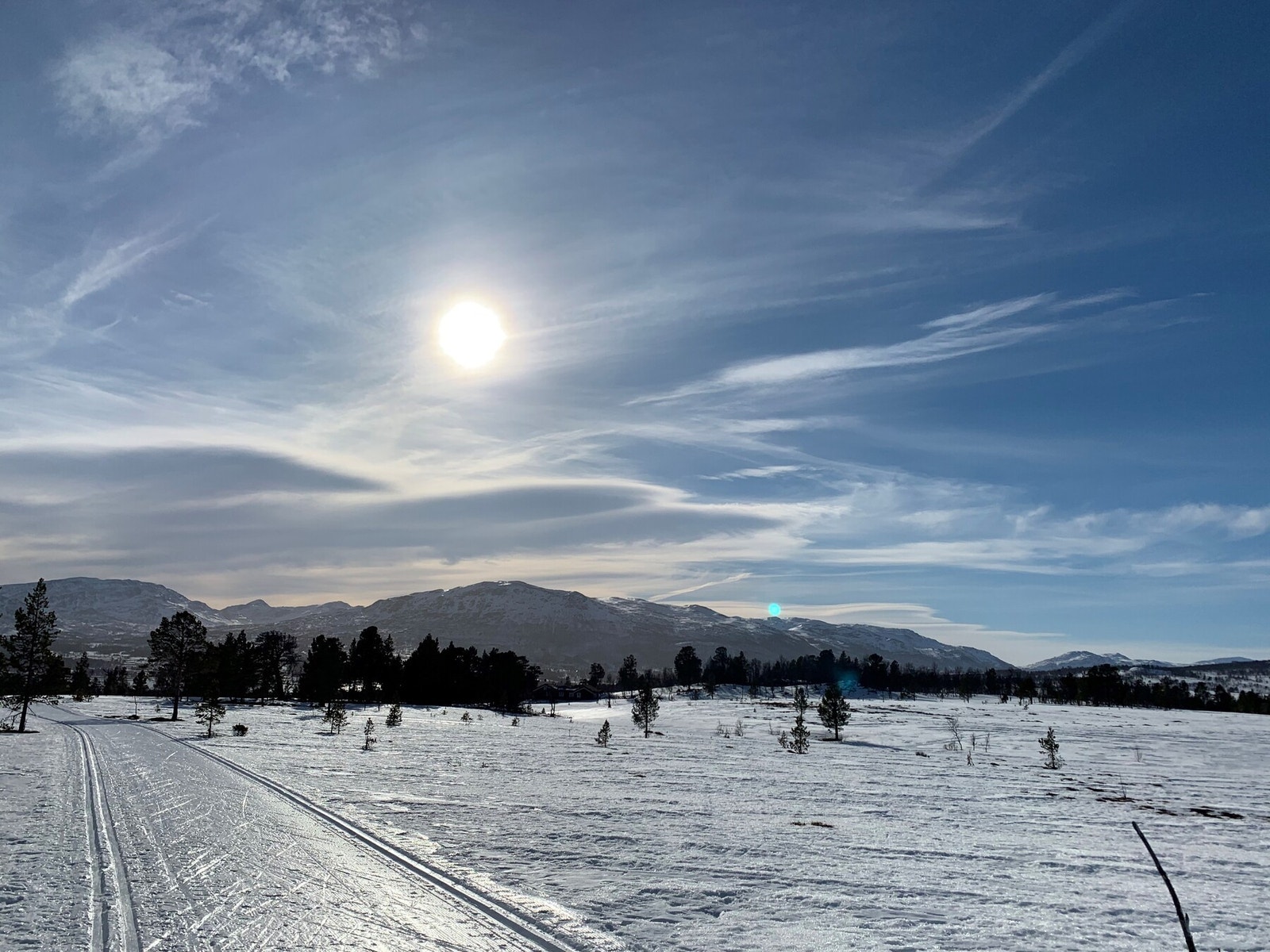 Oppkjørte skiløyper som ligger tett inntill hyttefeltet. Her kan man gå milevis i vakker fjellnatur. Galleribilde