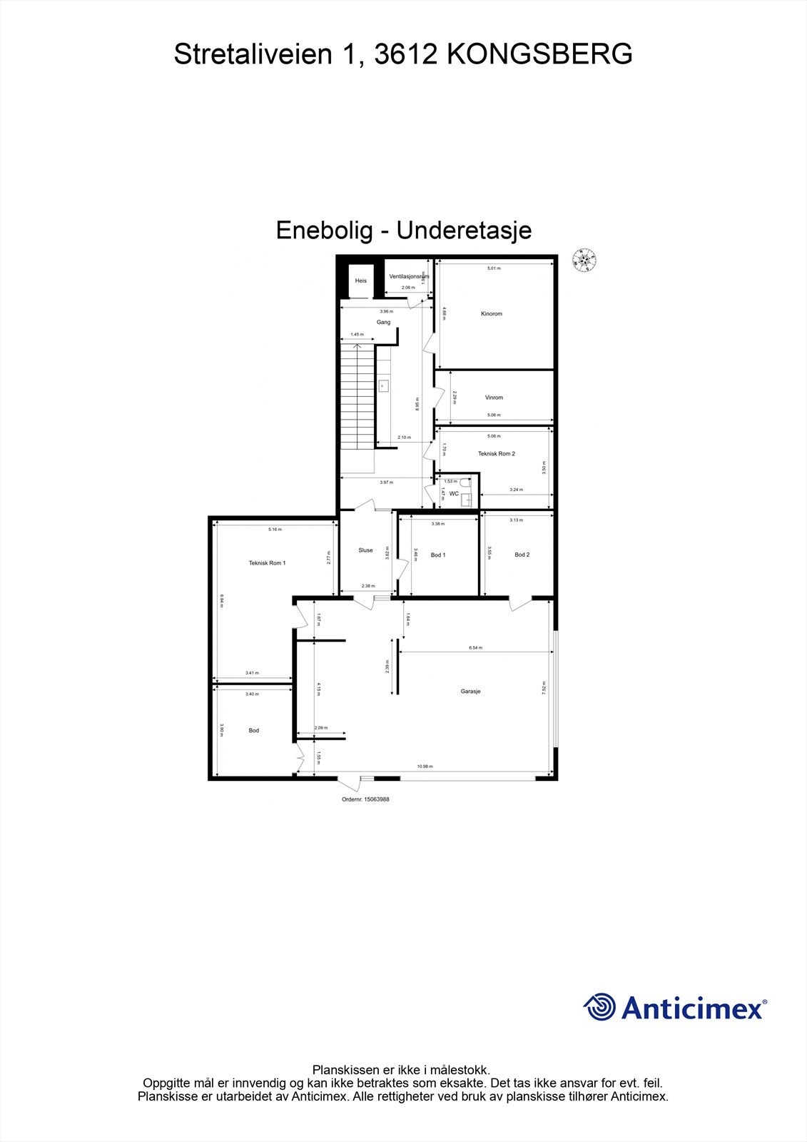Plantegning underetasje Galleribilde