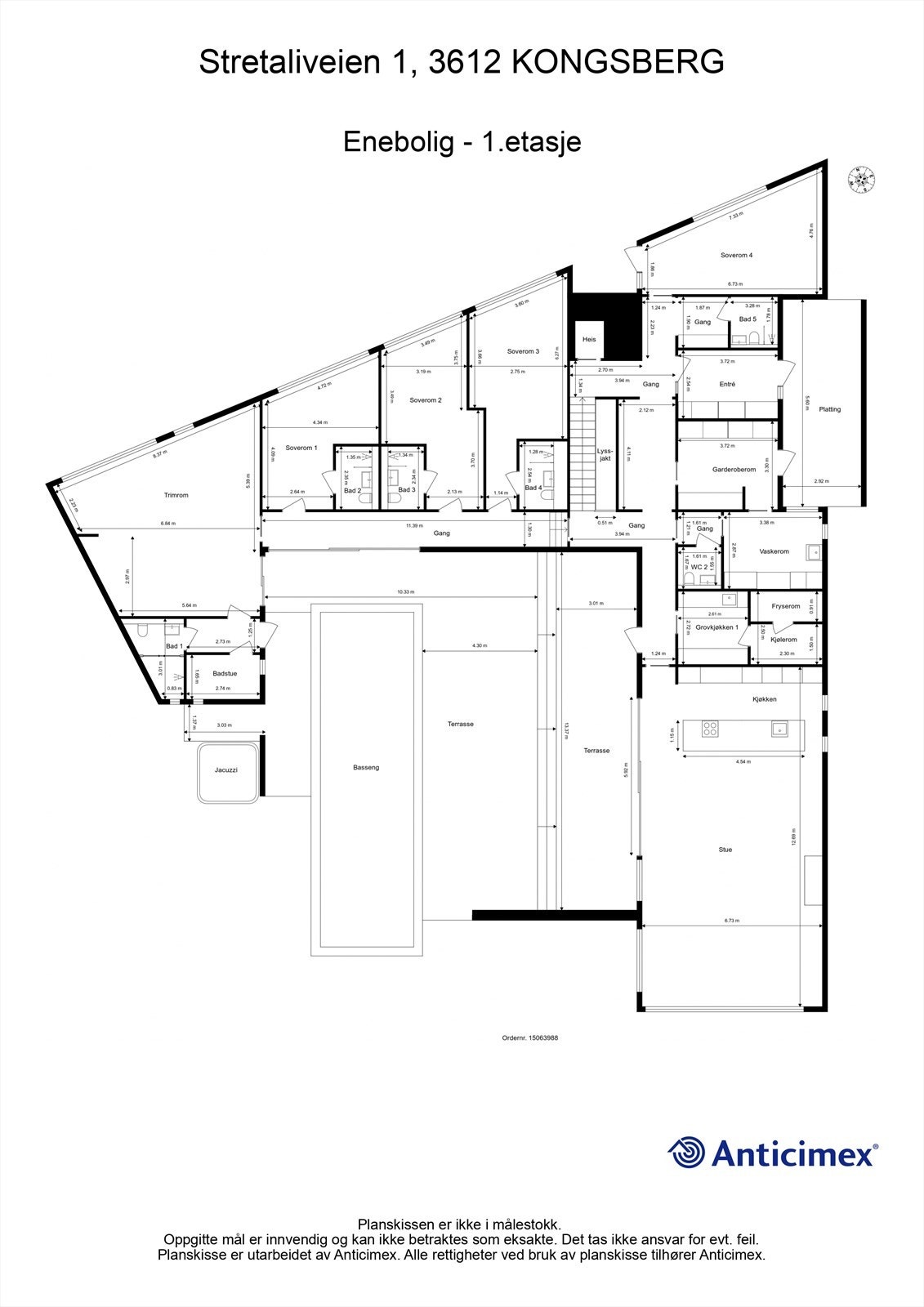 Plantegning 1. etasje Galleribilde