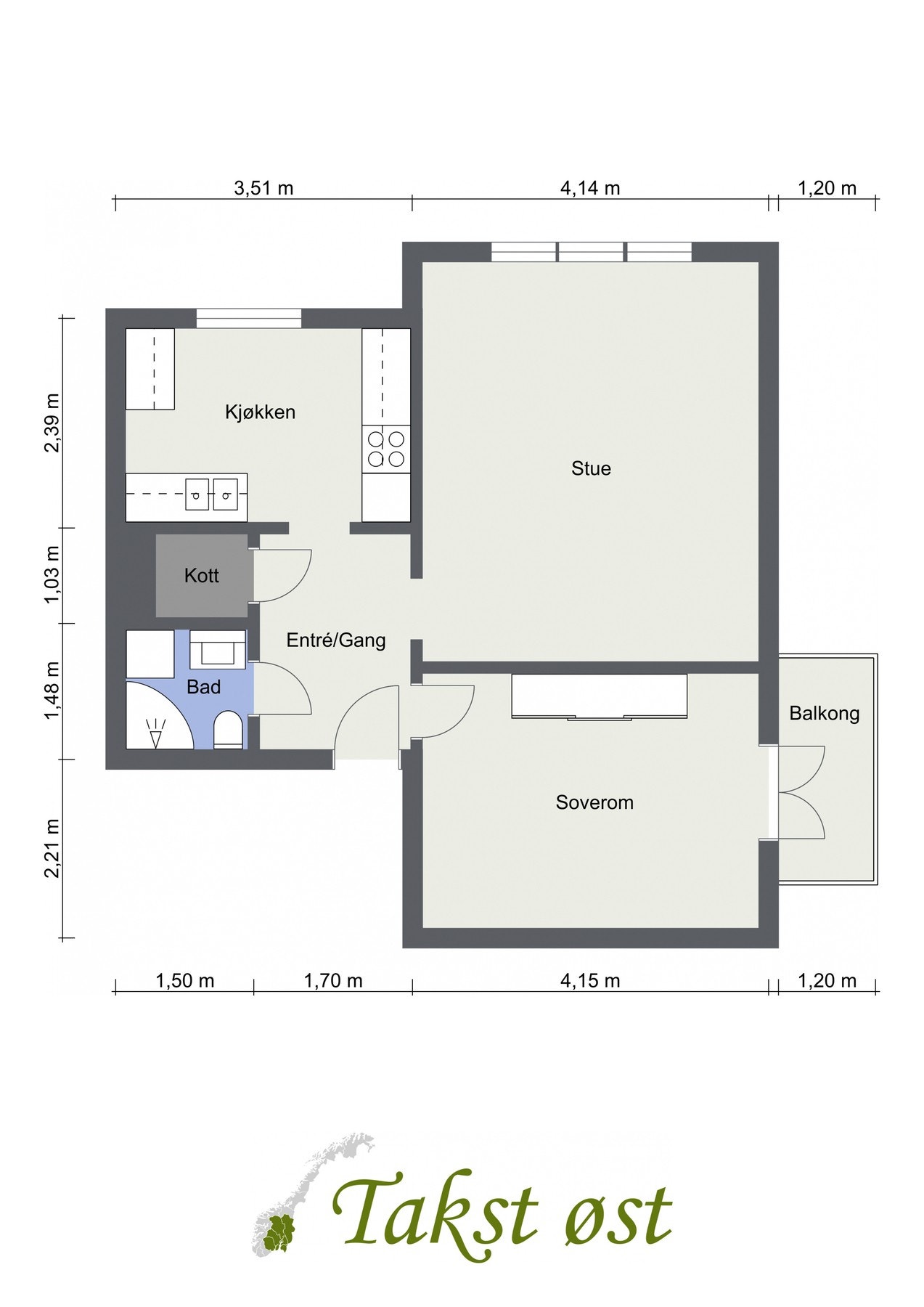 Leilighetens planskisse - avvik kan forekomme. Galleribilde