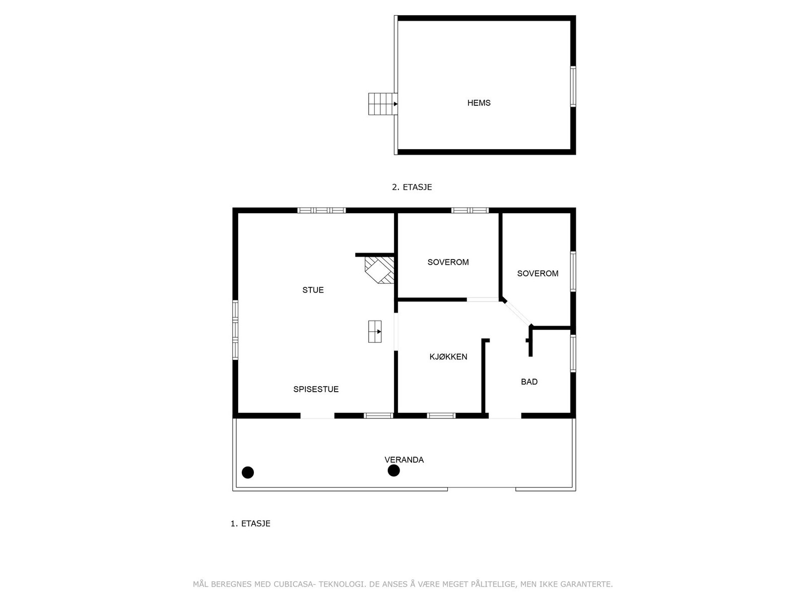 Plantegning hele hytten Galleribilde
