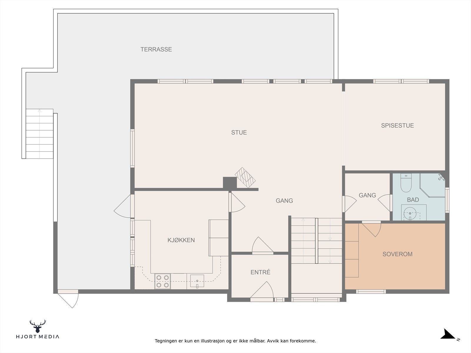 Plantegning hovedetasje. Galleribilde