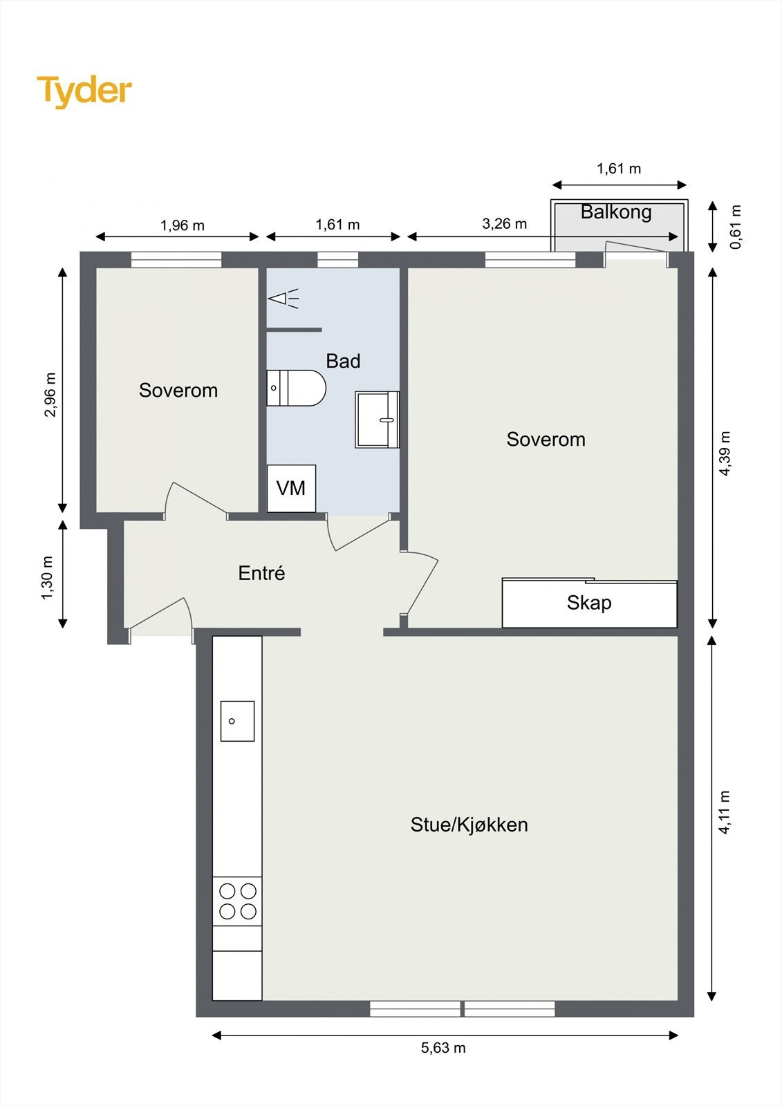 Oppmålt plantegning. Galleribilde